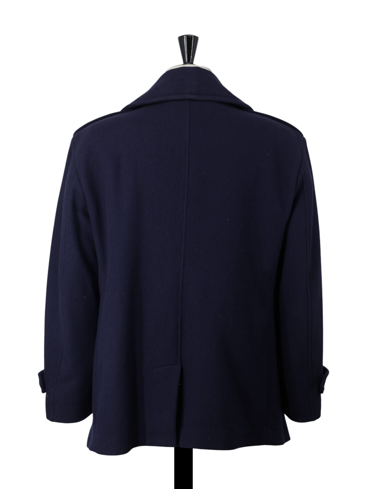 Ralph Lauren Purple Label Navy Wool Herringbone Italian-Made Peacoat