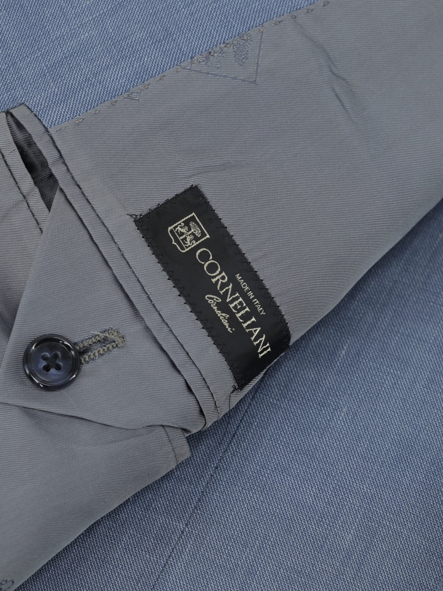 Corneliani Steel Blue Linen, Wool & Silk Melange Academy Suit