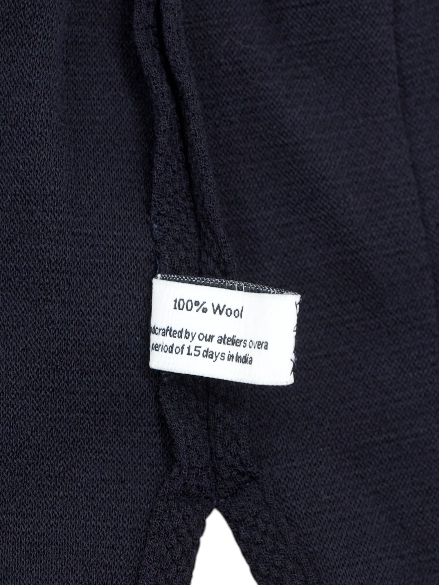 100 Hands Black Piqué-Knitted Wool Mandarin-Collar Traveller Jacket
