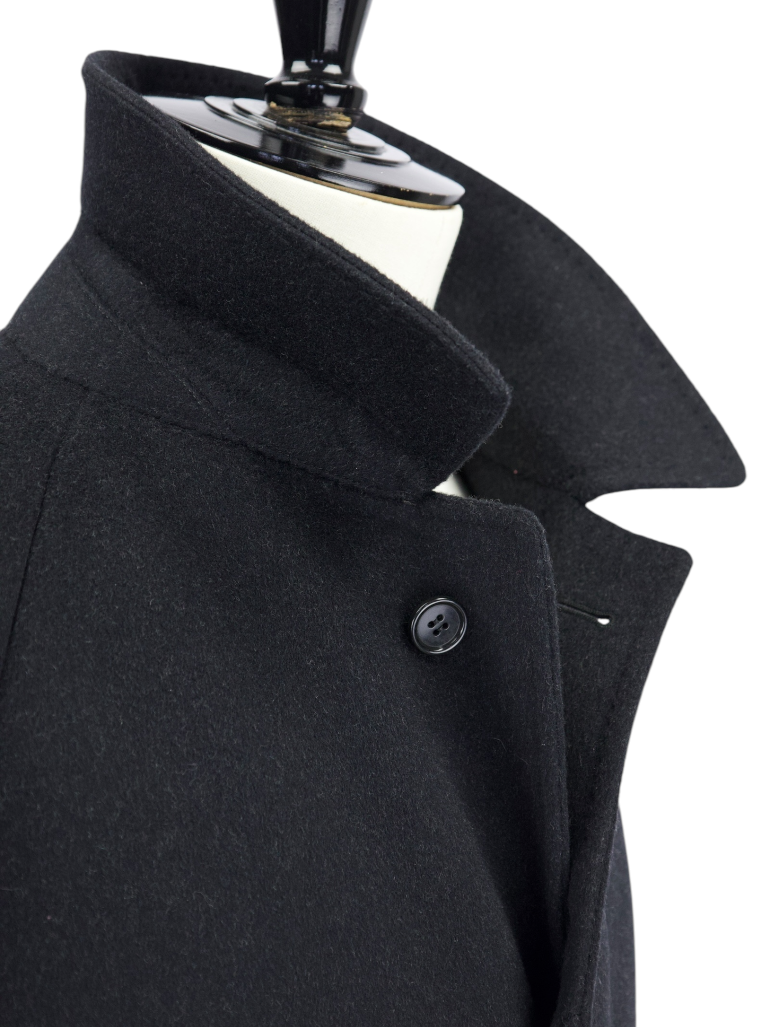 Corneliani Charcoal Wool & Cashmere Belted Carcoat