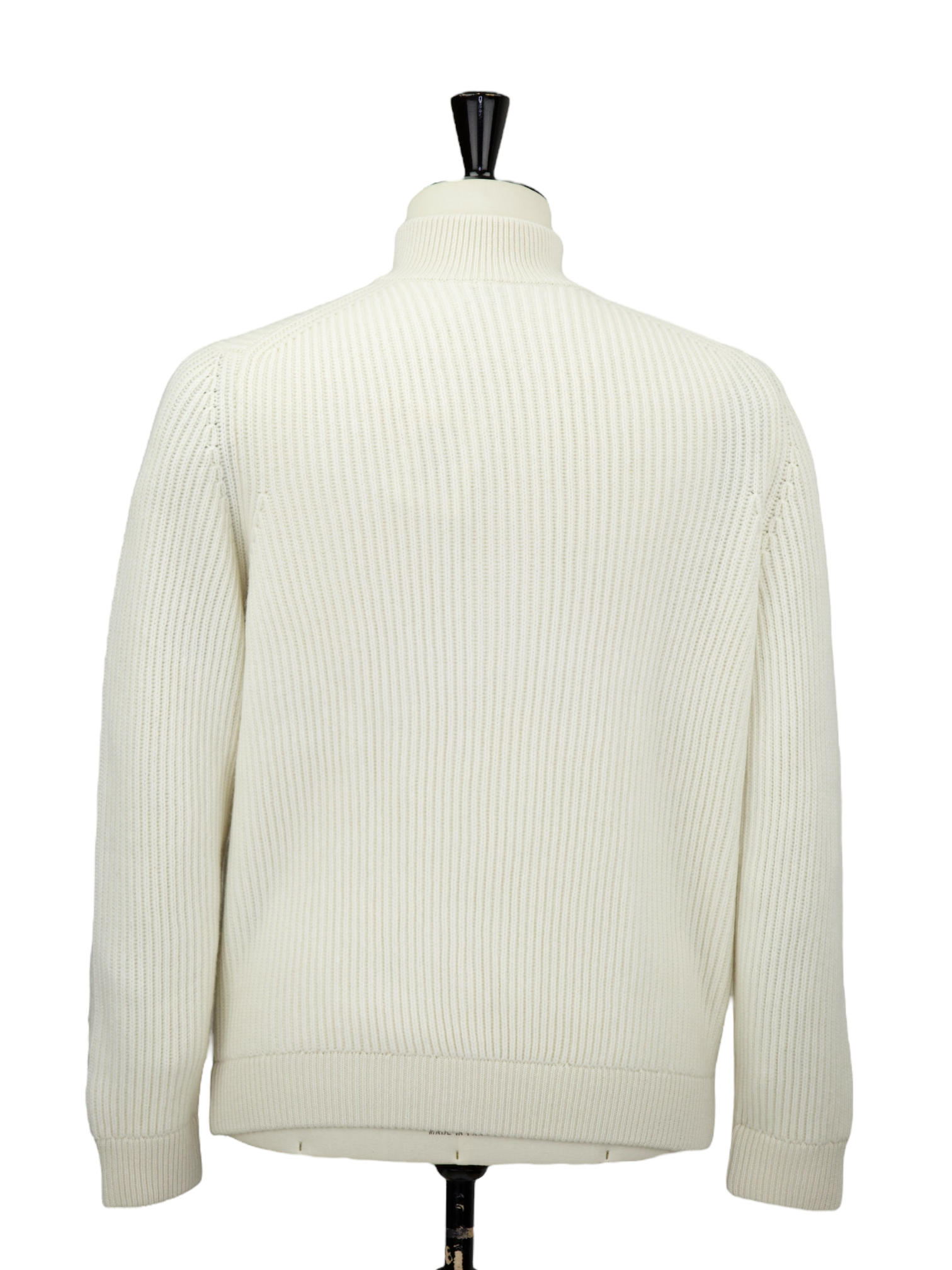 Fedeli Offwhite Rib-Knitted Cashmere Fullzip Knitwear