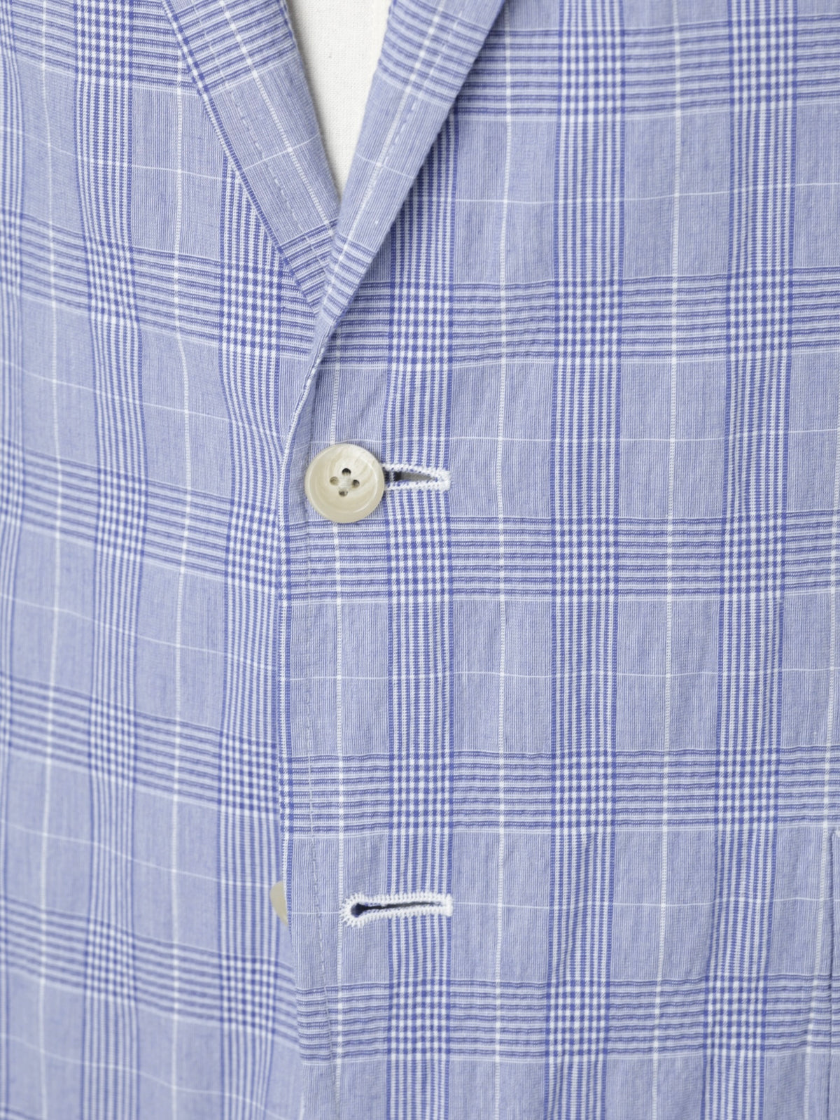 Ralph Lauren Light Blue Seerucker-Inspired Cotton-Stretch Checkered Jacket