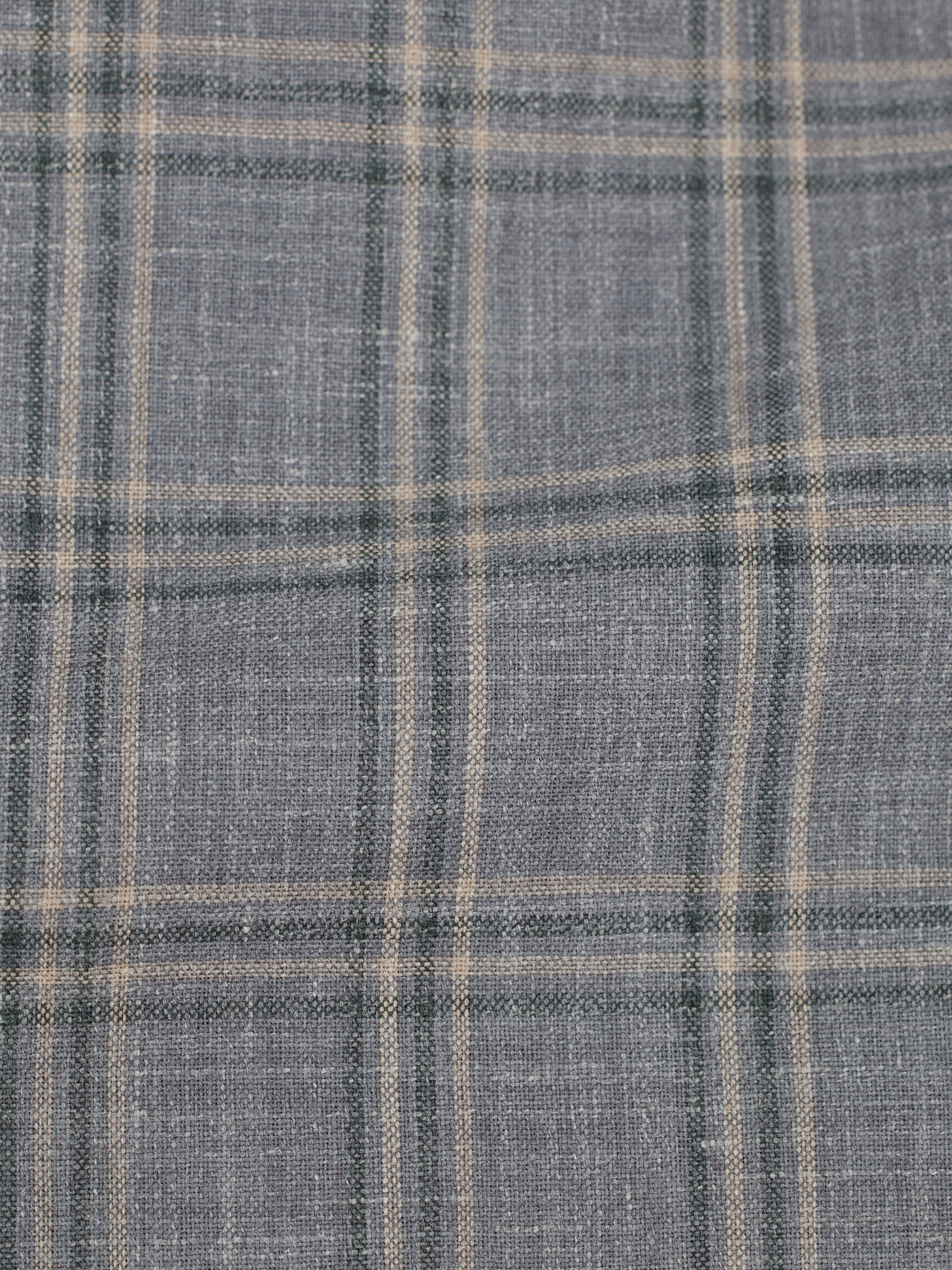 Cesare Attolini Light Grey & Taupe Wool, Silk & Linen Windowpane Jacket