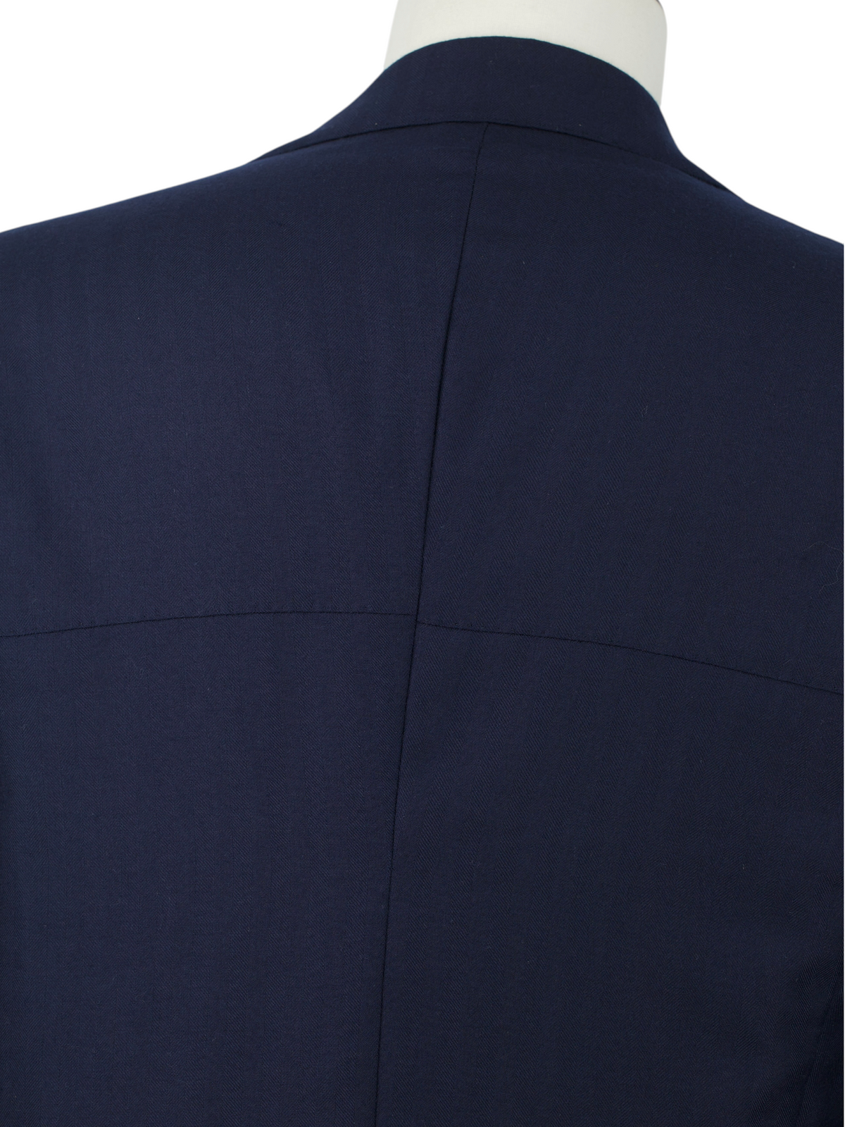Orazio Luciano Navy Cashmere & Silk Safari-Style Herringbone Jacket