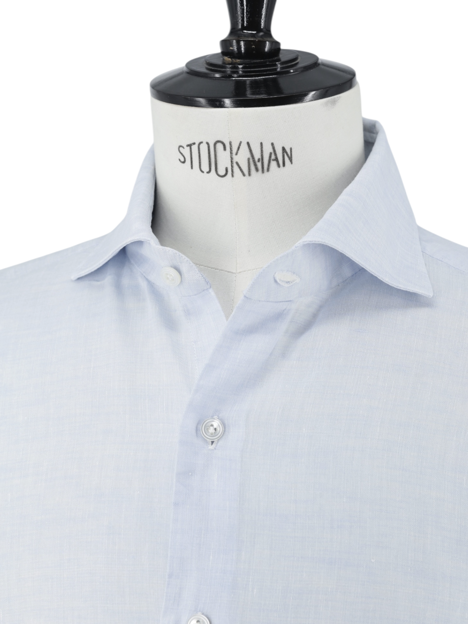 Finamore Ice-Blue Pure Linen Eduardo Summer Shirt