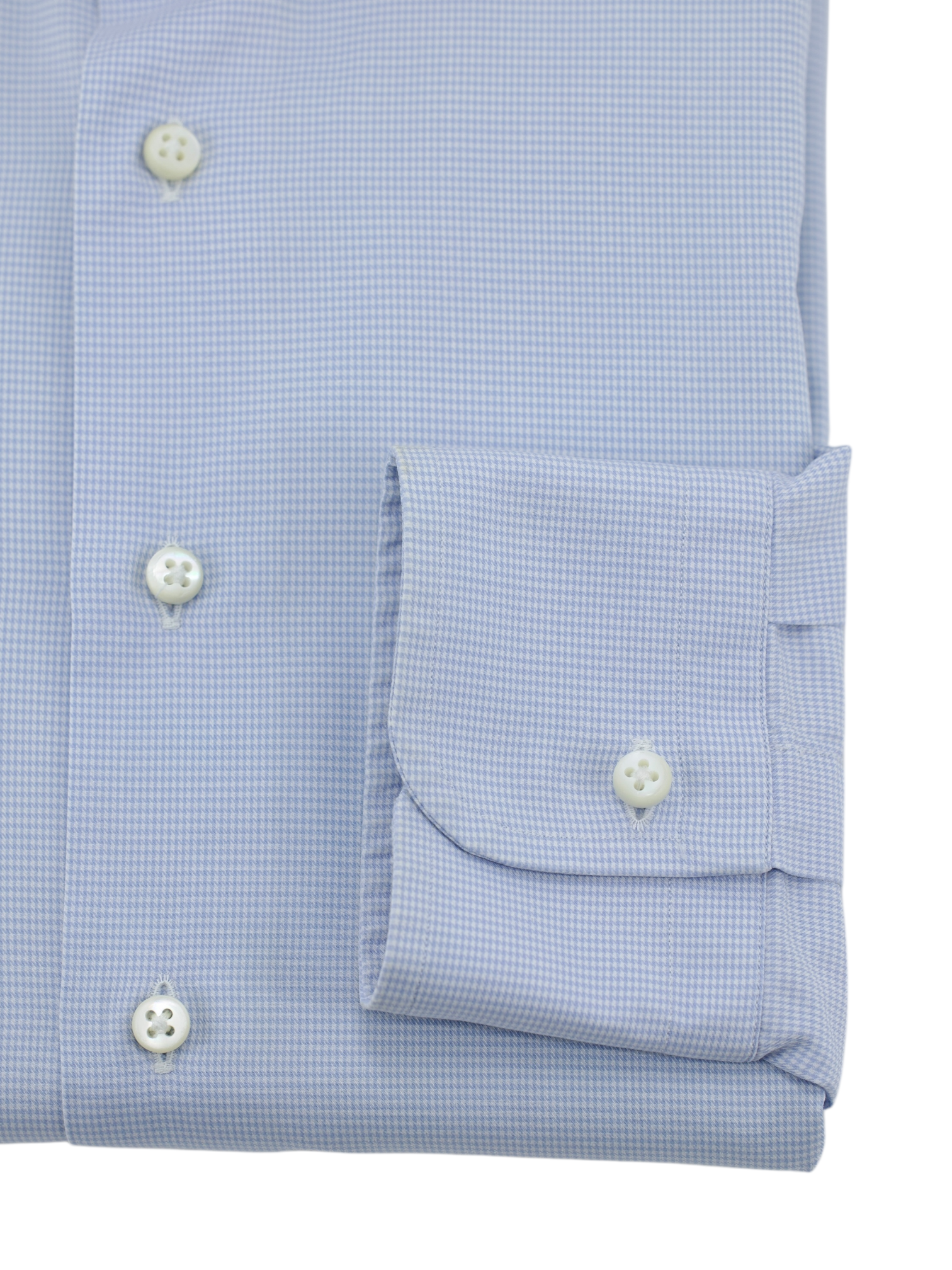 Emanuele Maffeis Light Blue Cotton Puppytooth Shirt