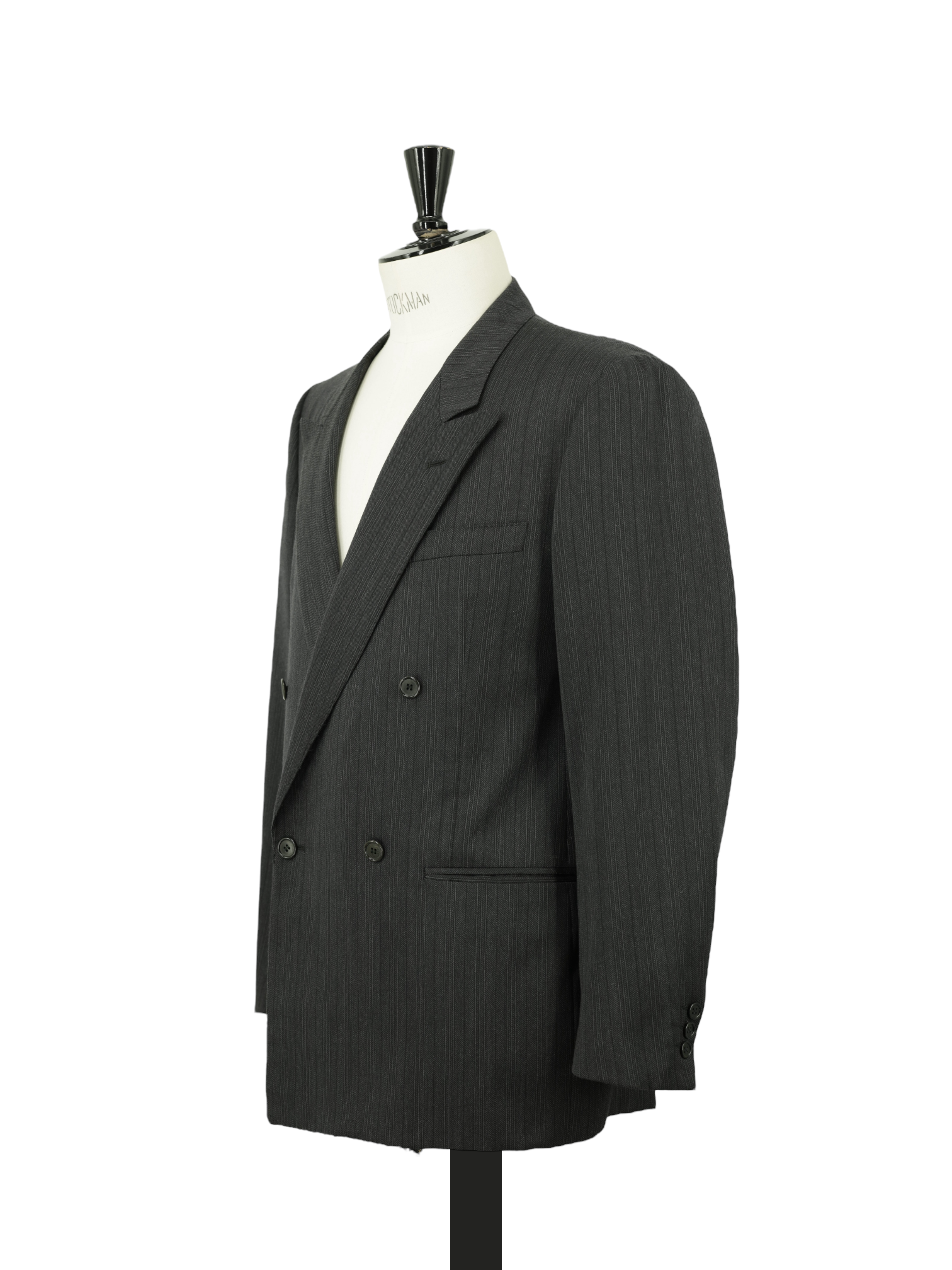 Corneliani Grey Vintage Fine-Wool Double Breasted Pinstripe Suit