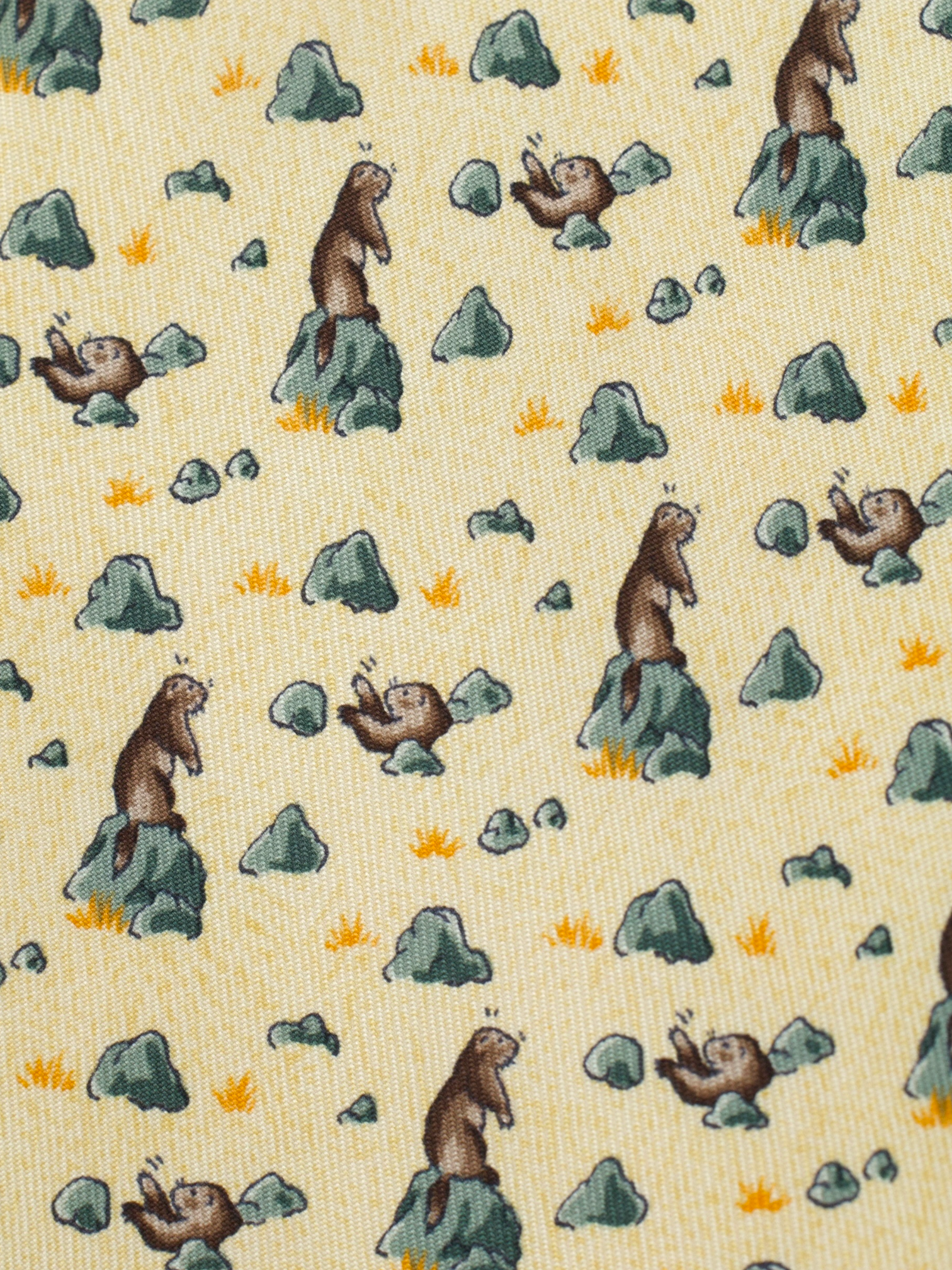 Hermès Beige Silk Otter-Motif Tie