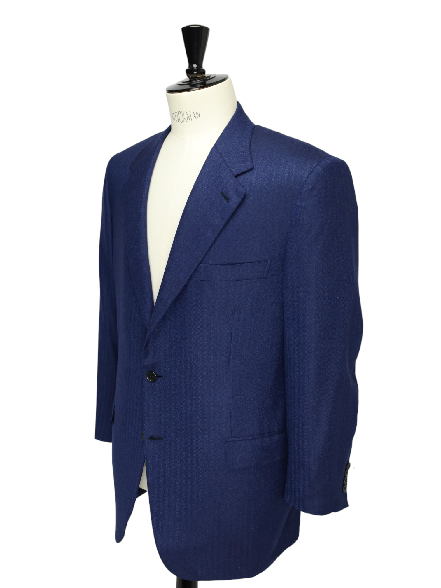 Brioni Marine Blue Cashmere & Silk Herringbone Jacket