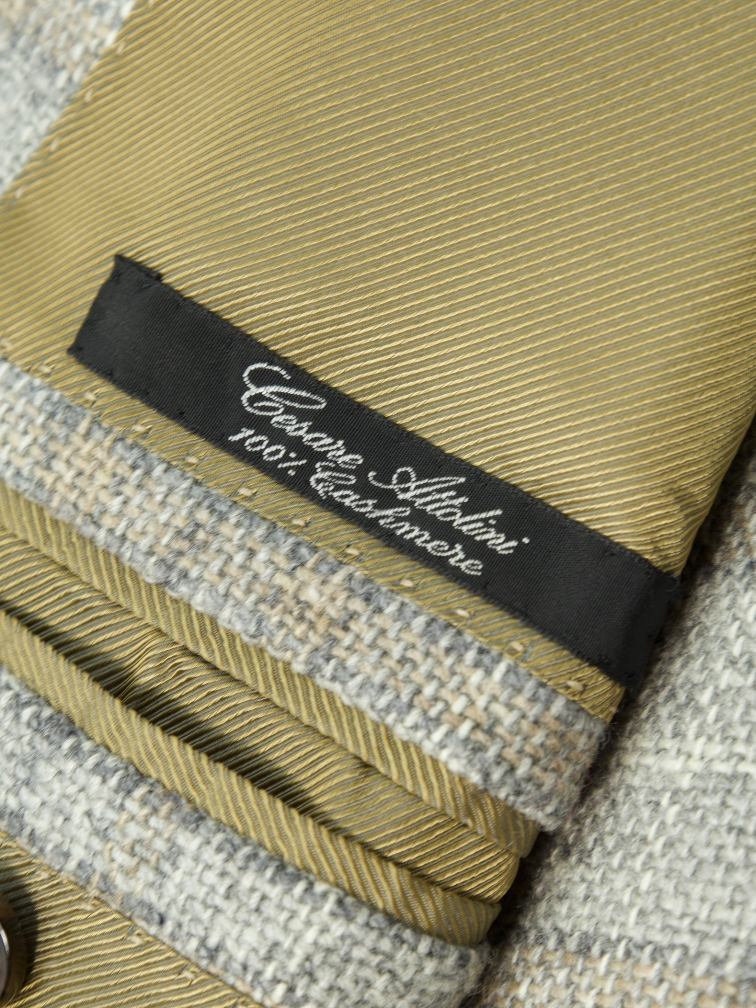 Cesare Attolini Taupe Cashmere Glenplaid Jacket