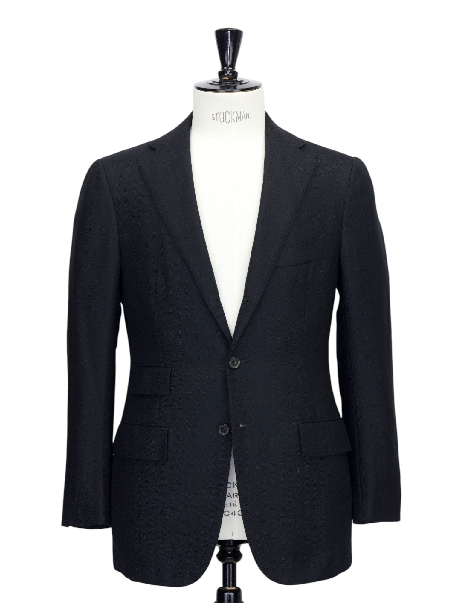 Cesare Attolini Black Cashmere Herringbone Jacket