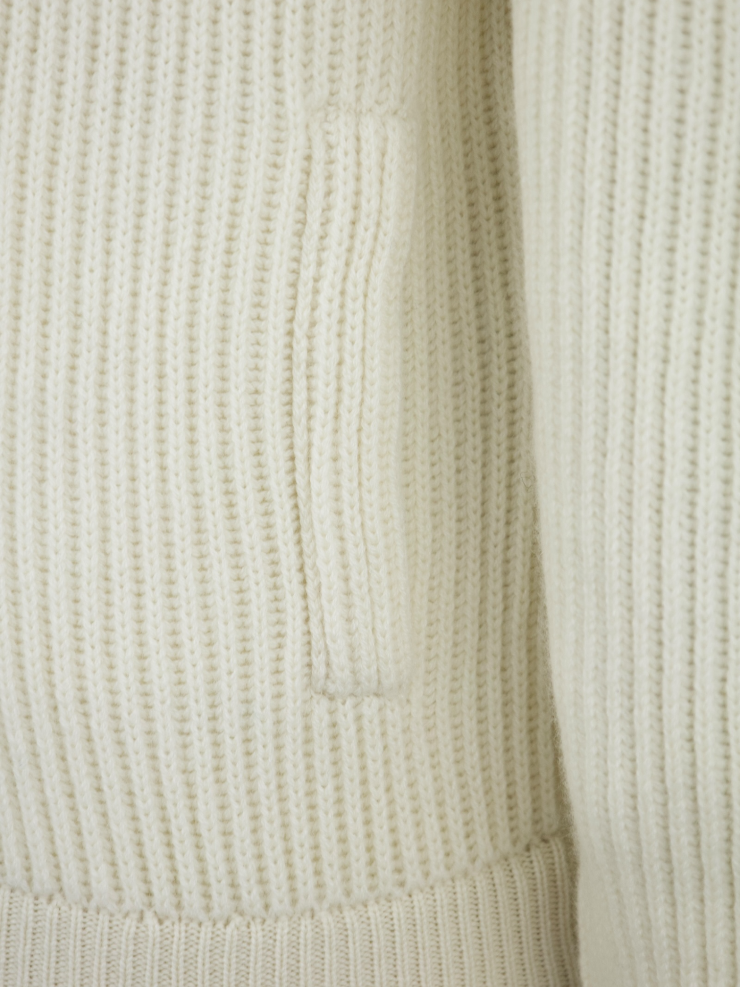 Fedeli Offwhite Rib-Knitted Cashmere Fullzip Knitwear