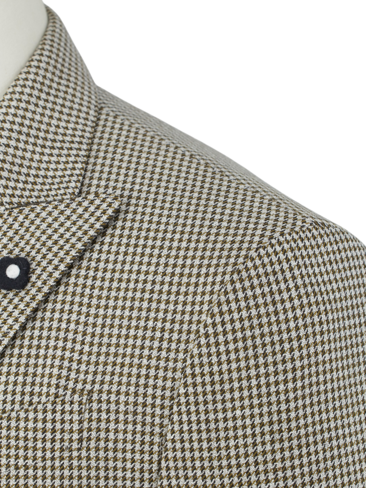 Lardini Light Brown Double-Breasted Wool & Silk Pied de Poule Jacket