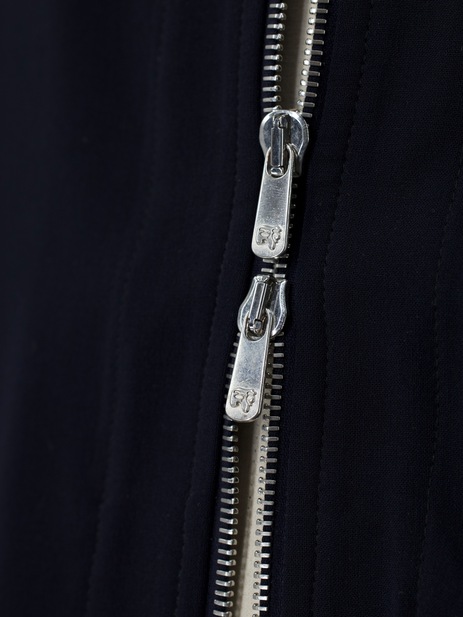 Marco Pescarolo Navy Wool-Stretch Zip-Up Blouson Jacket