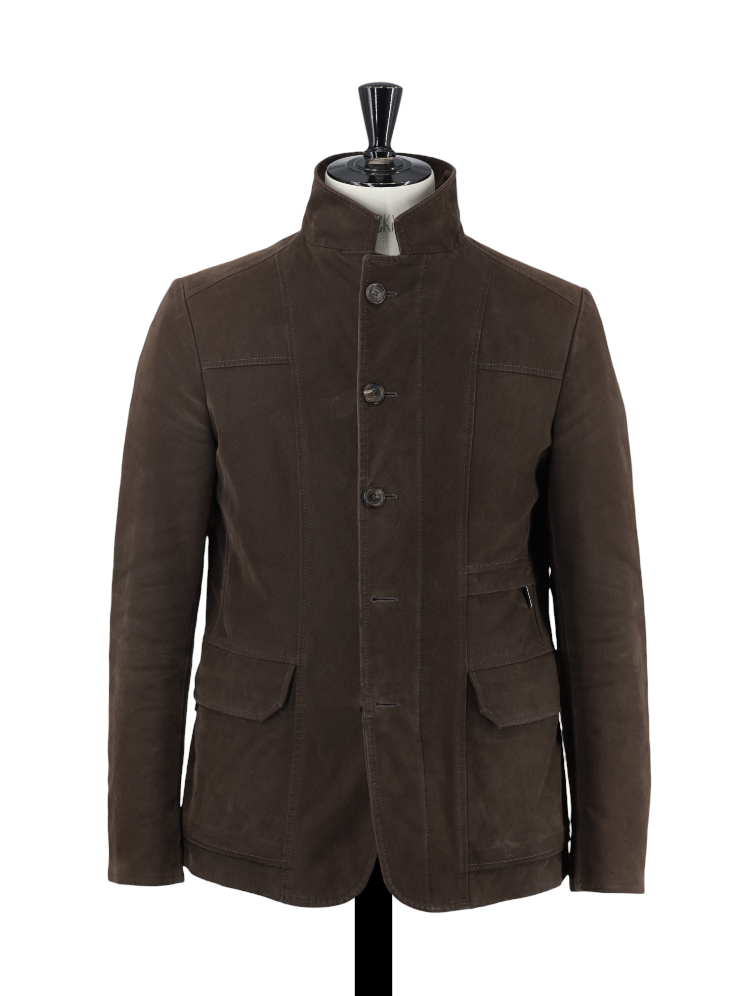 MooRER Chocolate Brown Cotton-Twill Fieldjacket