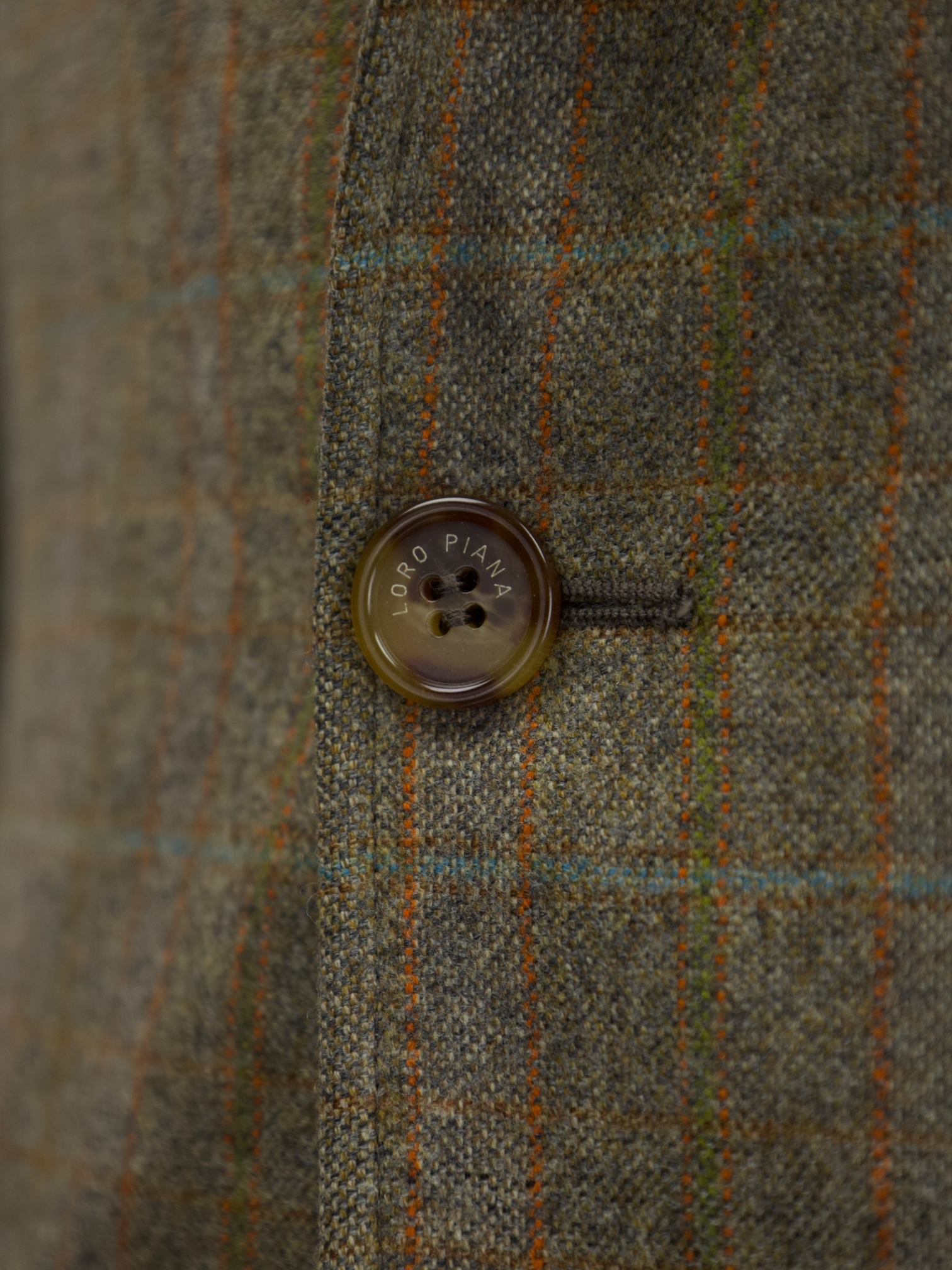 Loro Piana Light Brown & Orange Windowpane Woollen Jacket