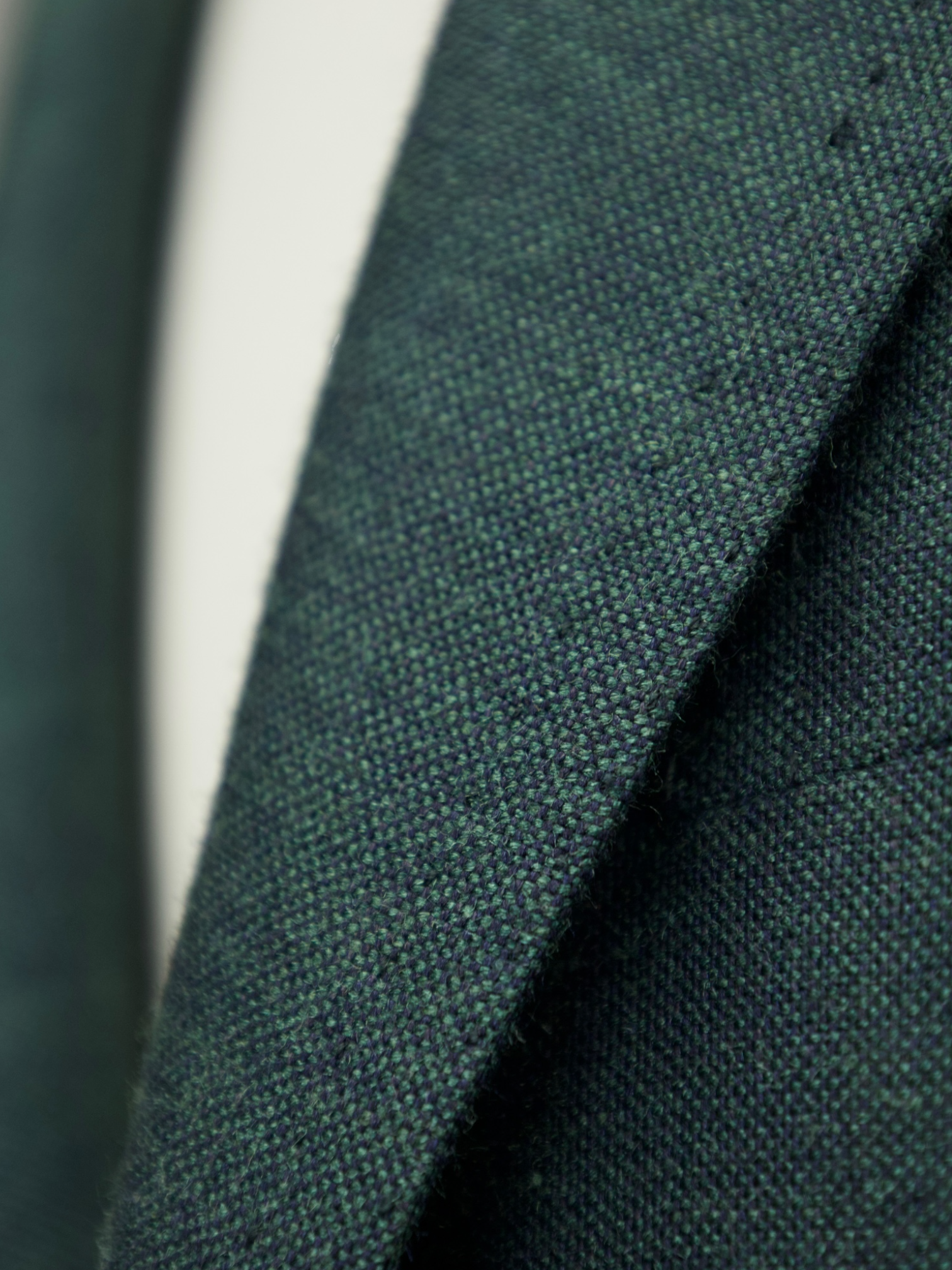 Cesare Attolini Bottle Green Wool, Silk & Linen Hopsack Jacket