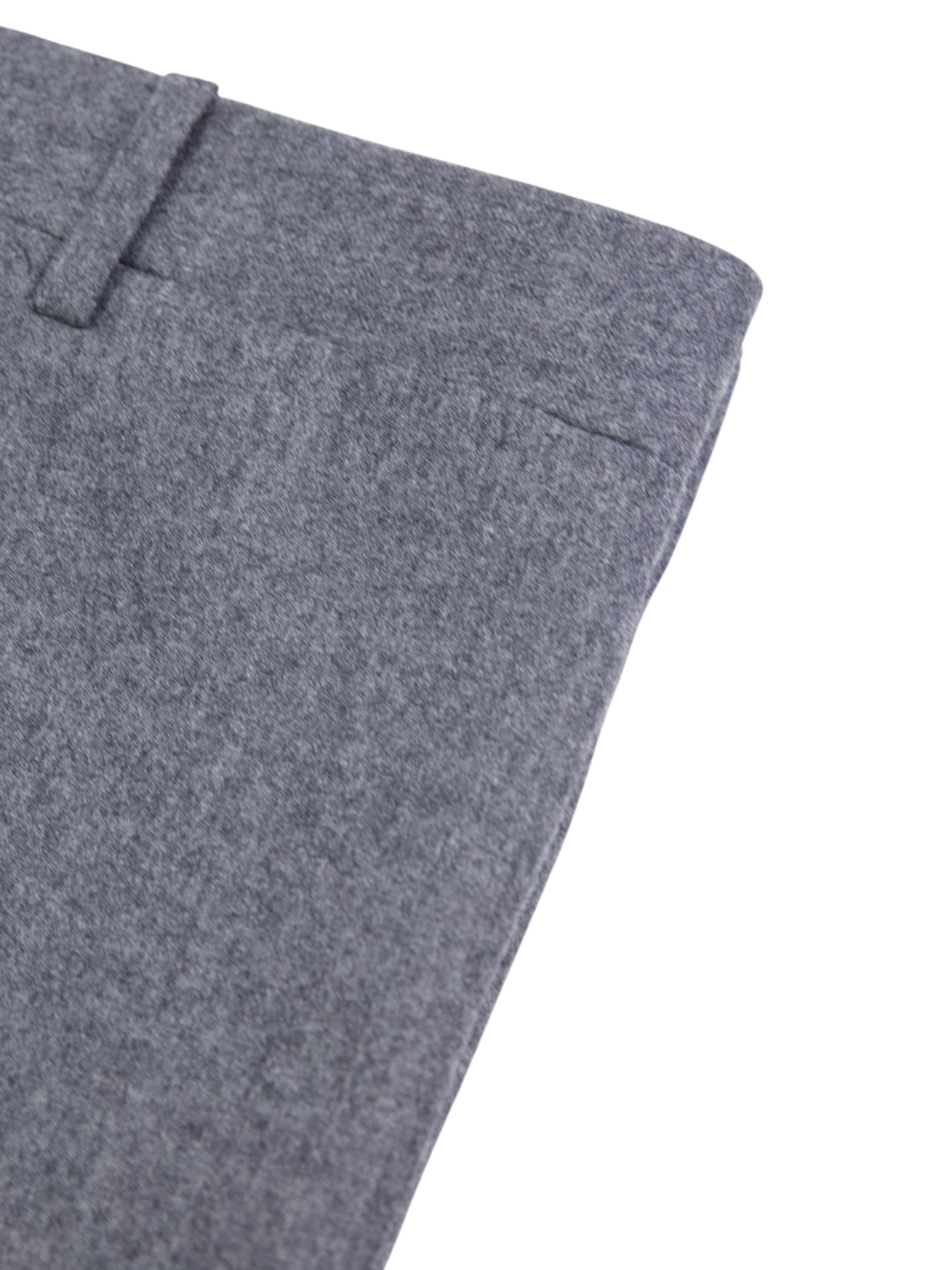 Canali Grey Classic Wool Flannel Trousers