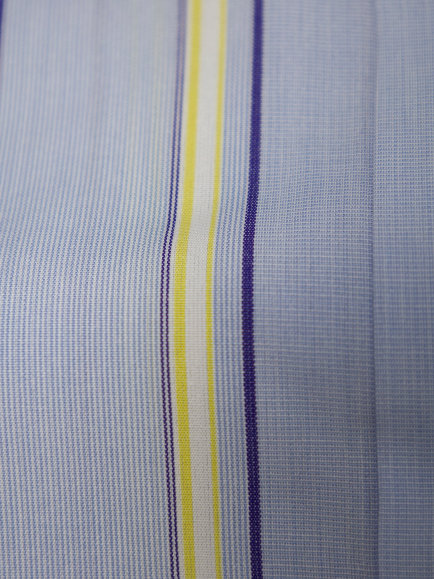 Turnbull & Asser Light Blue & Yellow Contrast Collar Striped Shirt