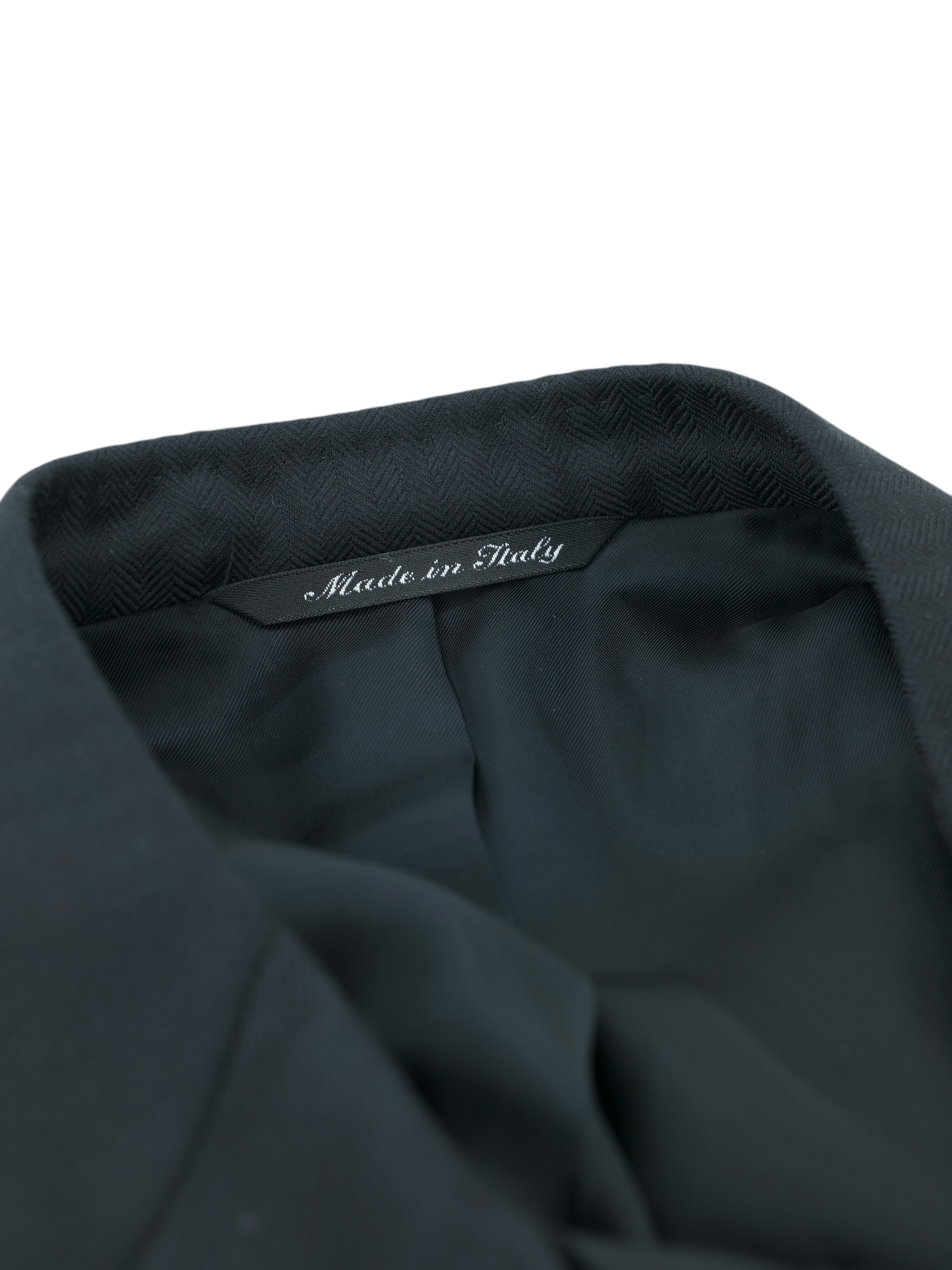 Canali Black Extrafine Wool Herringbone Jacket