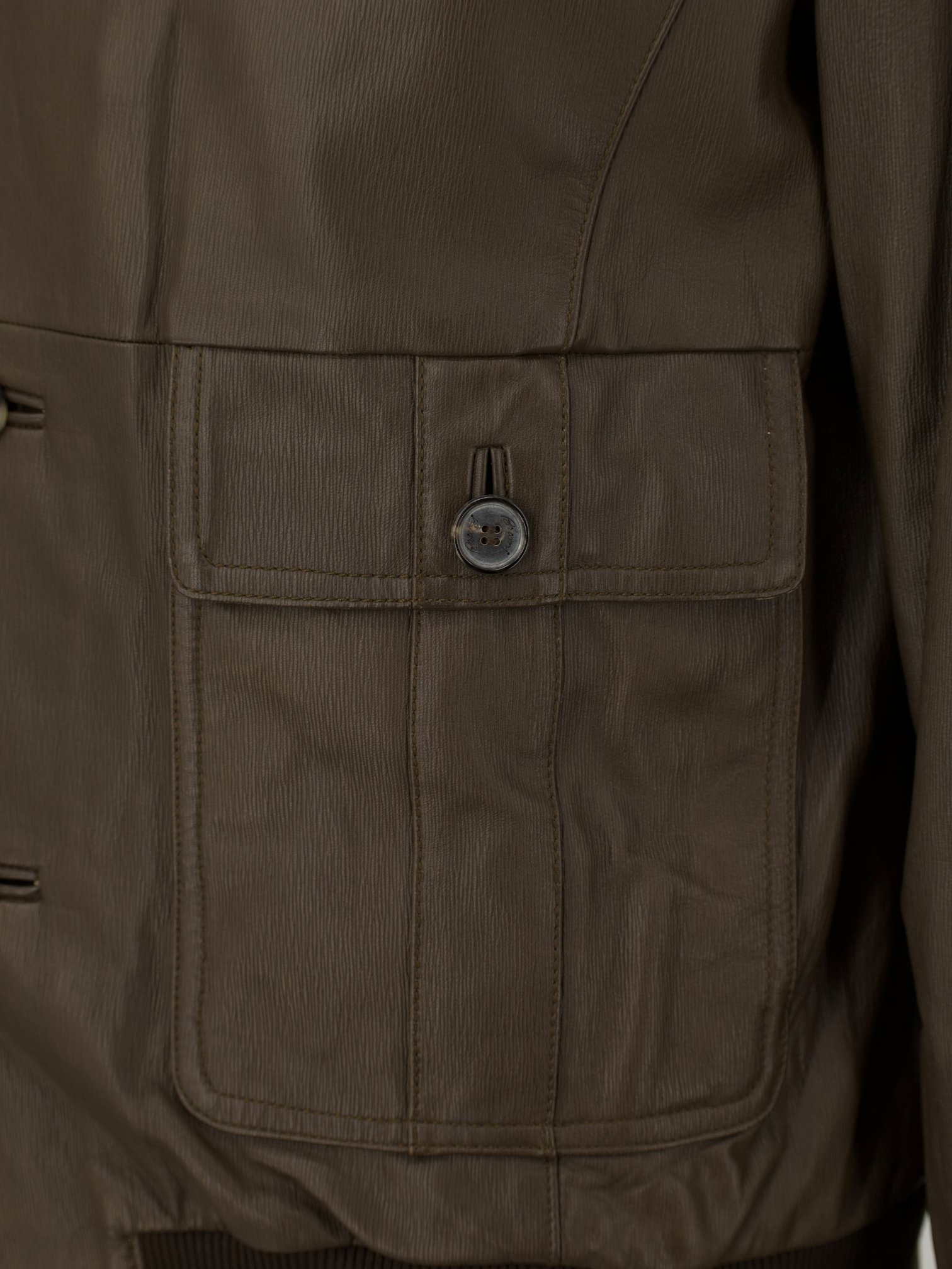 Brioni Brown Soft-Embossed Nappa Leather Jacket