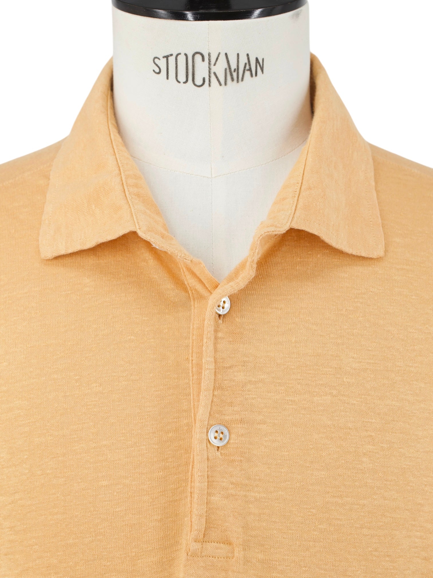 Loro Piana Orange Aloe-Vera Linen "Gargano" Polo