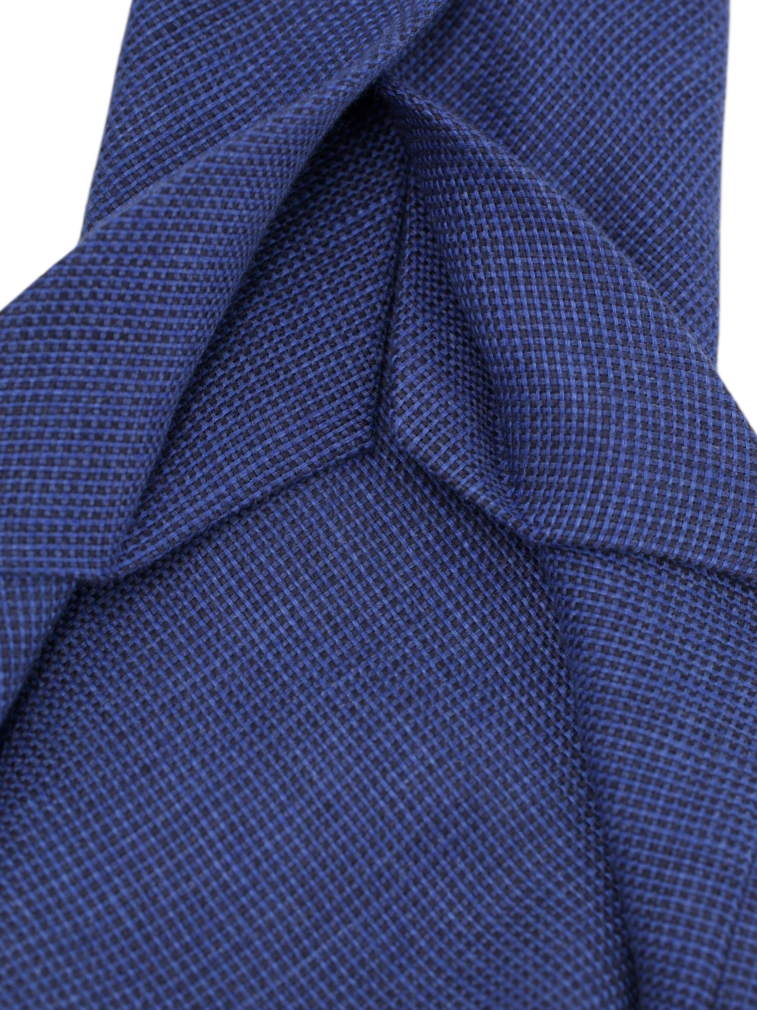 Kiton 5-Fold Light Blue Pure-Linen Micro-Pattern Tie