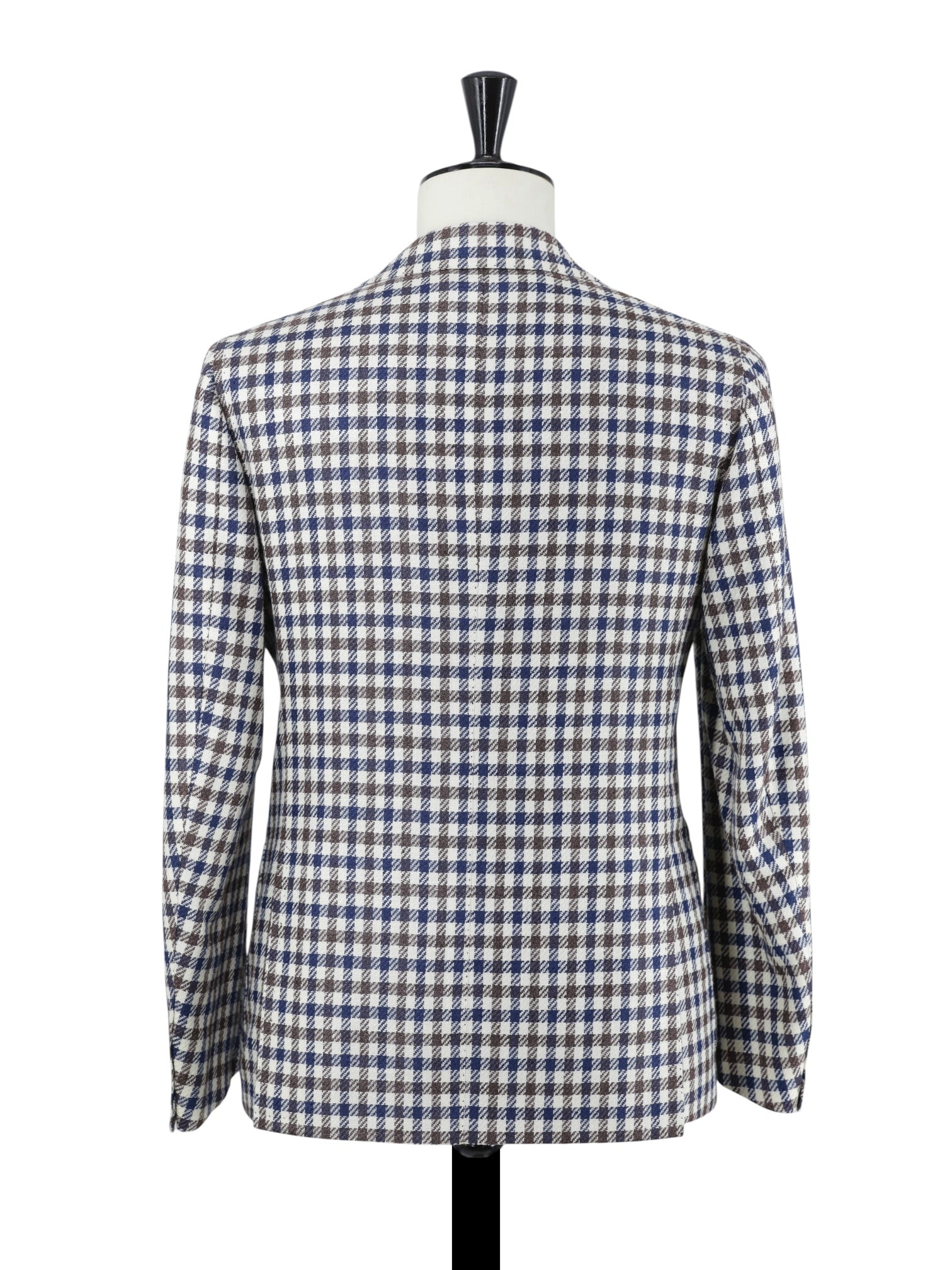 Cesare Attolini Brown & Blue Wool, Silk, Linen & Cotton Gun Check Jacket