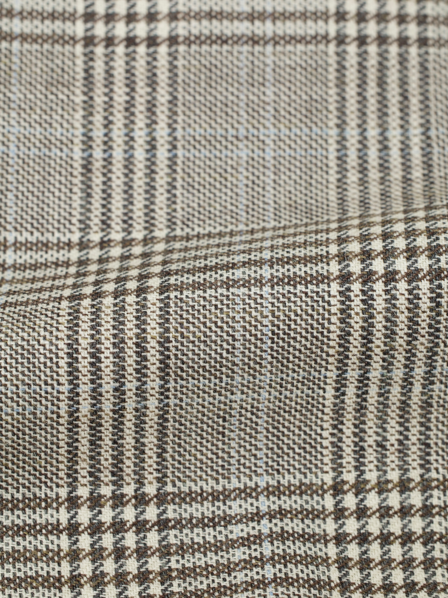 Orazio Luciano Taupe Wool, Cashmere & Silk Prince of Wales Jacket