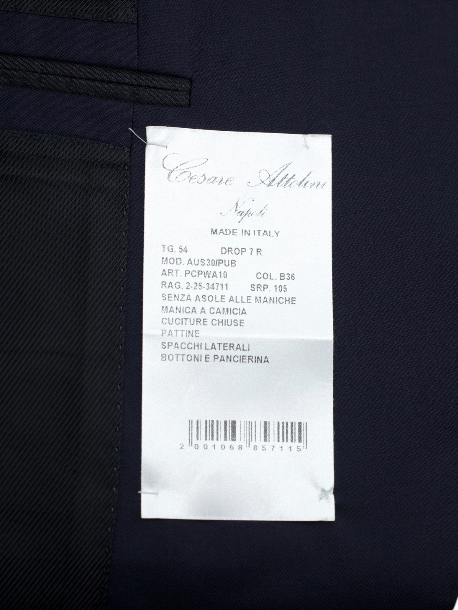 Cesare Attolini Navy Super 150's Twill Handmade-Neapolitan Suit