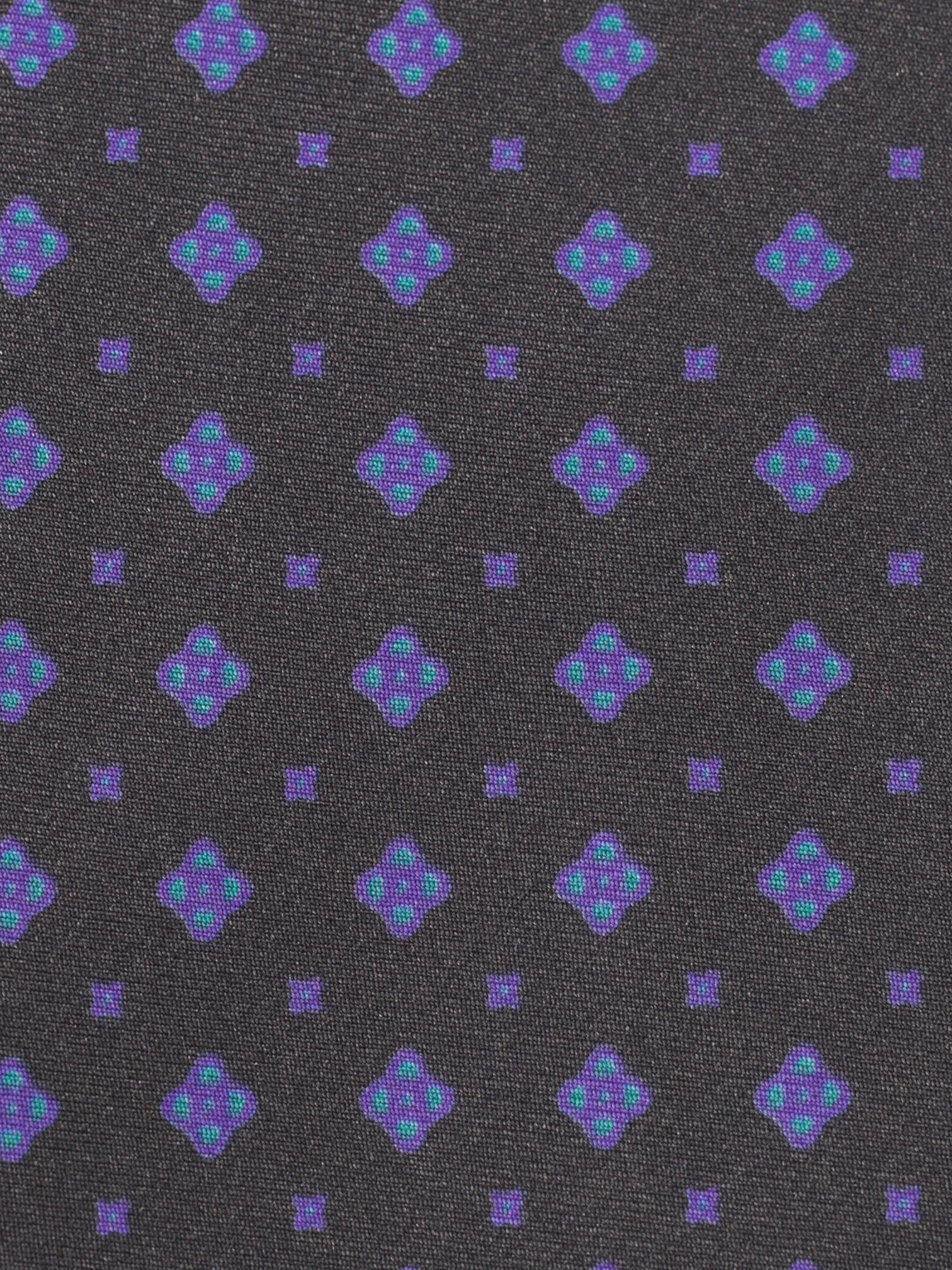 Kiton 5-Fold Dark Grey & Purple Silk Geometric Tie