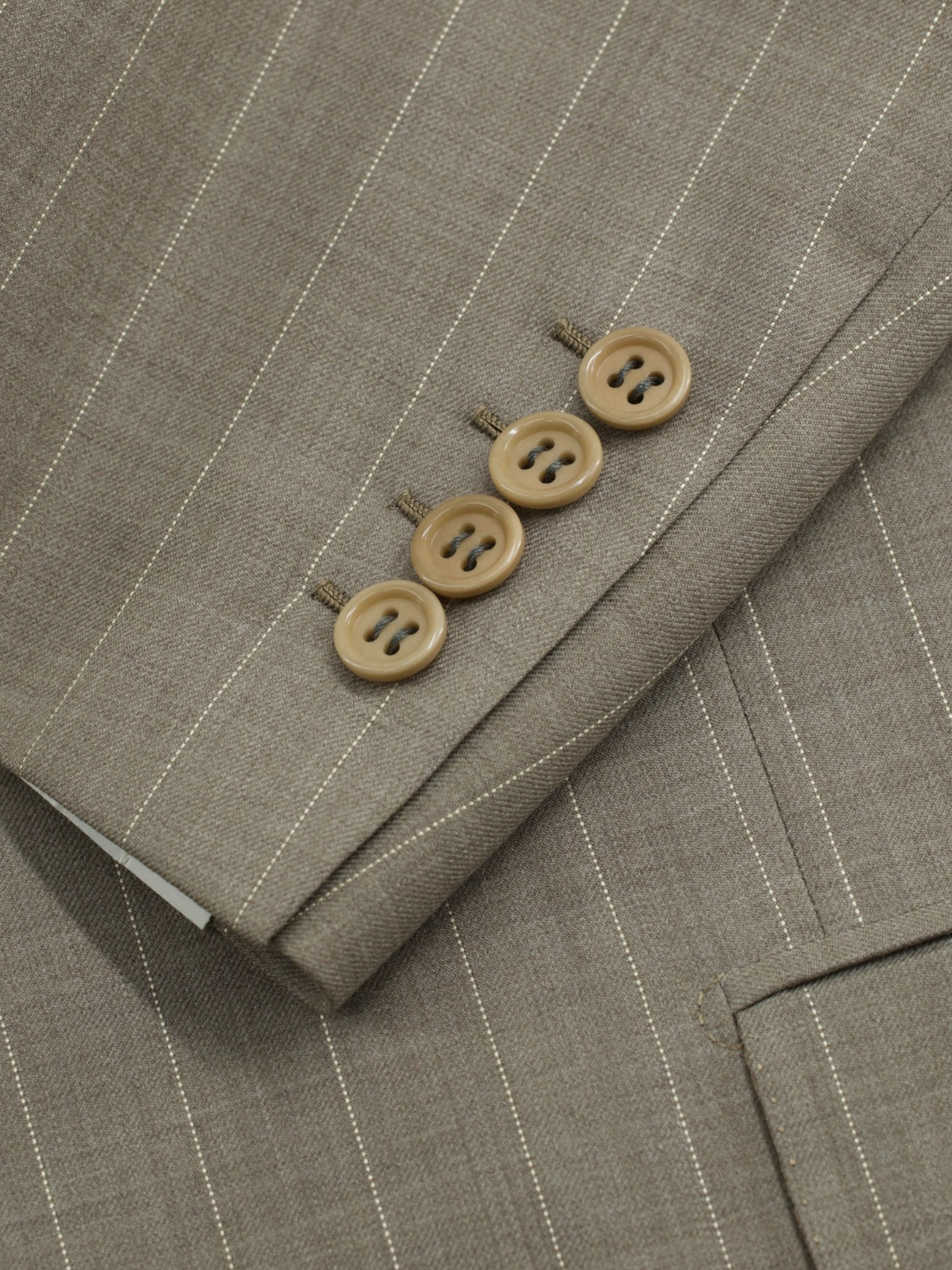Brioni Taupe Fine-Wool Roman-Style Pinstripe Suit
