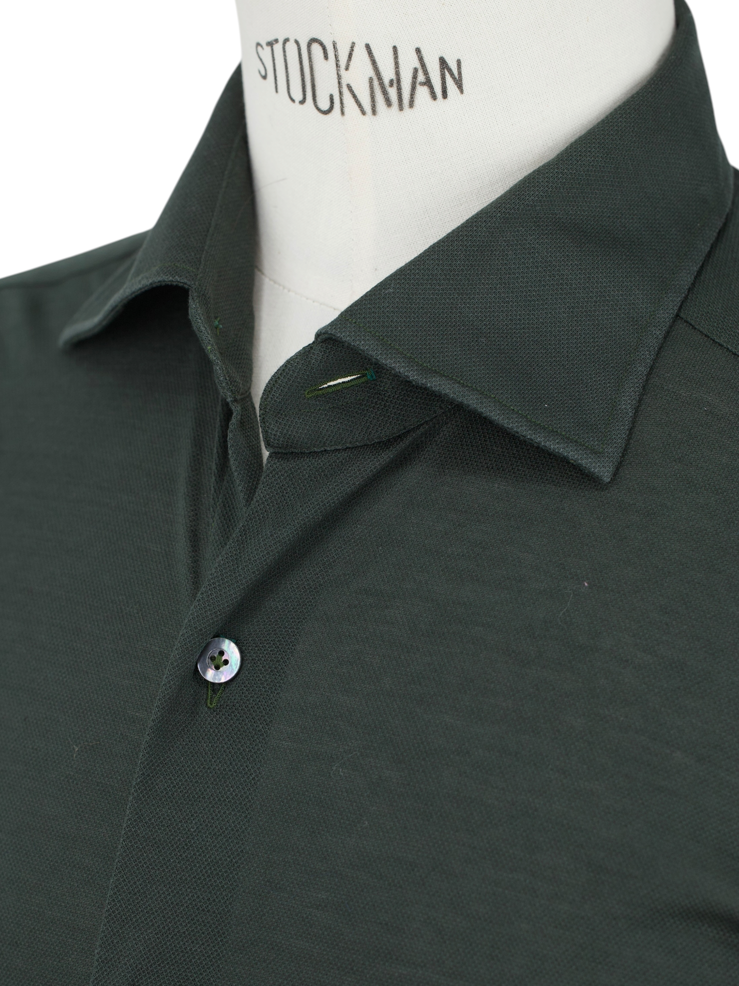 Fray Dark Green Knitted Pique-Cotton "Gabriel" Shirt