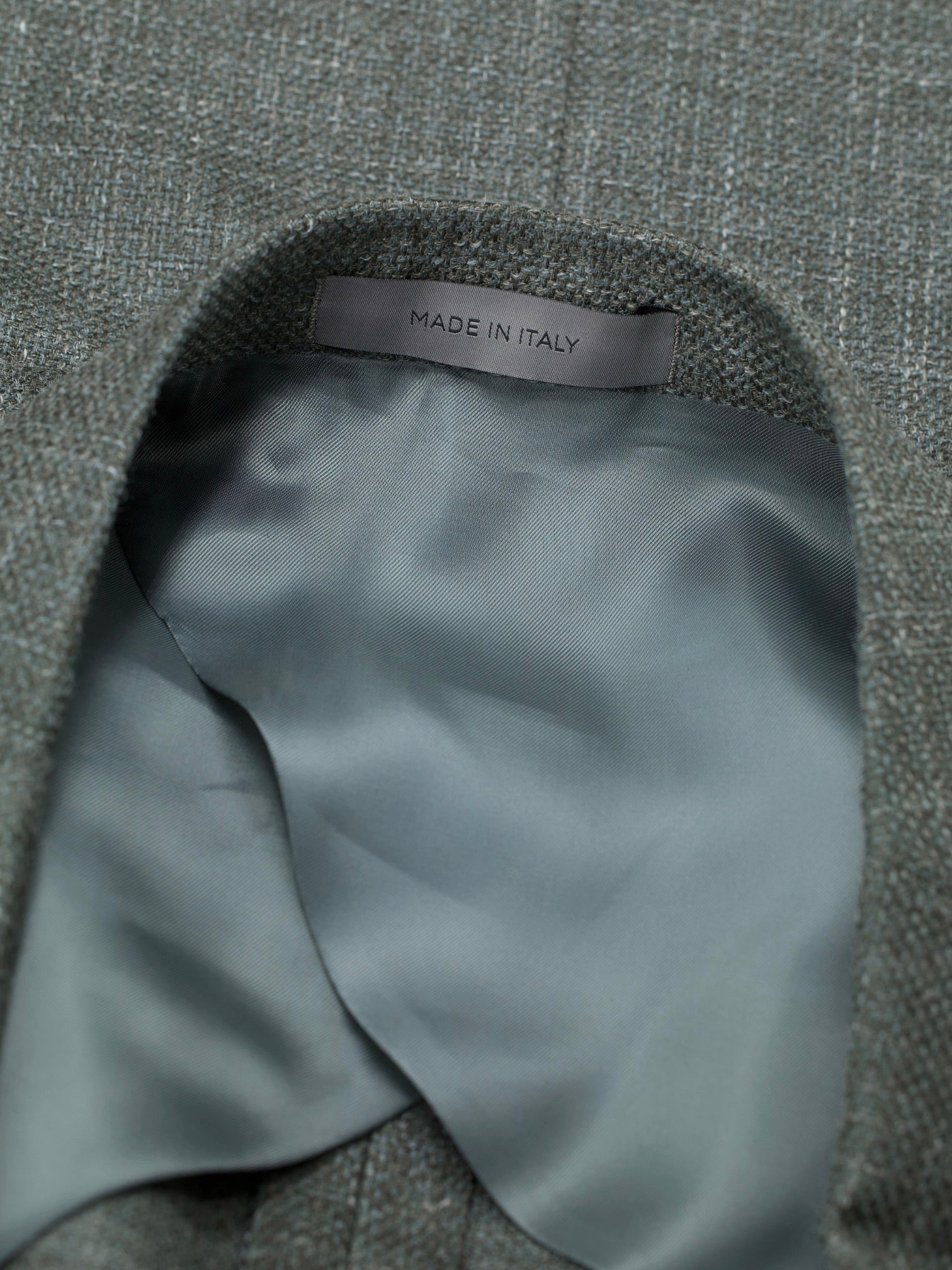 Corneliani Green Wool, Silk & Linen Basketweave "Sartoria Light "Jacket