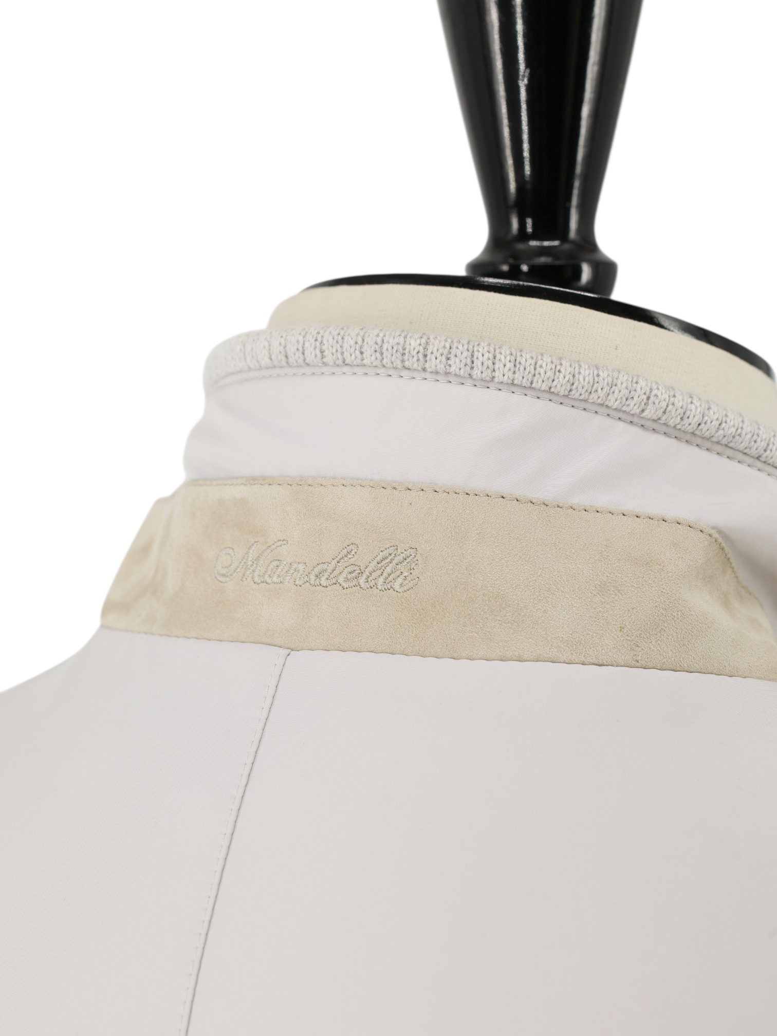 Mandelli Light Grey Softshell & Cashmere Lining Bomberjacket