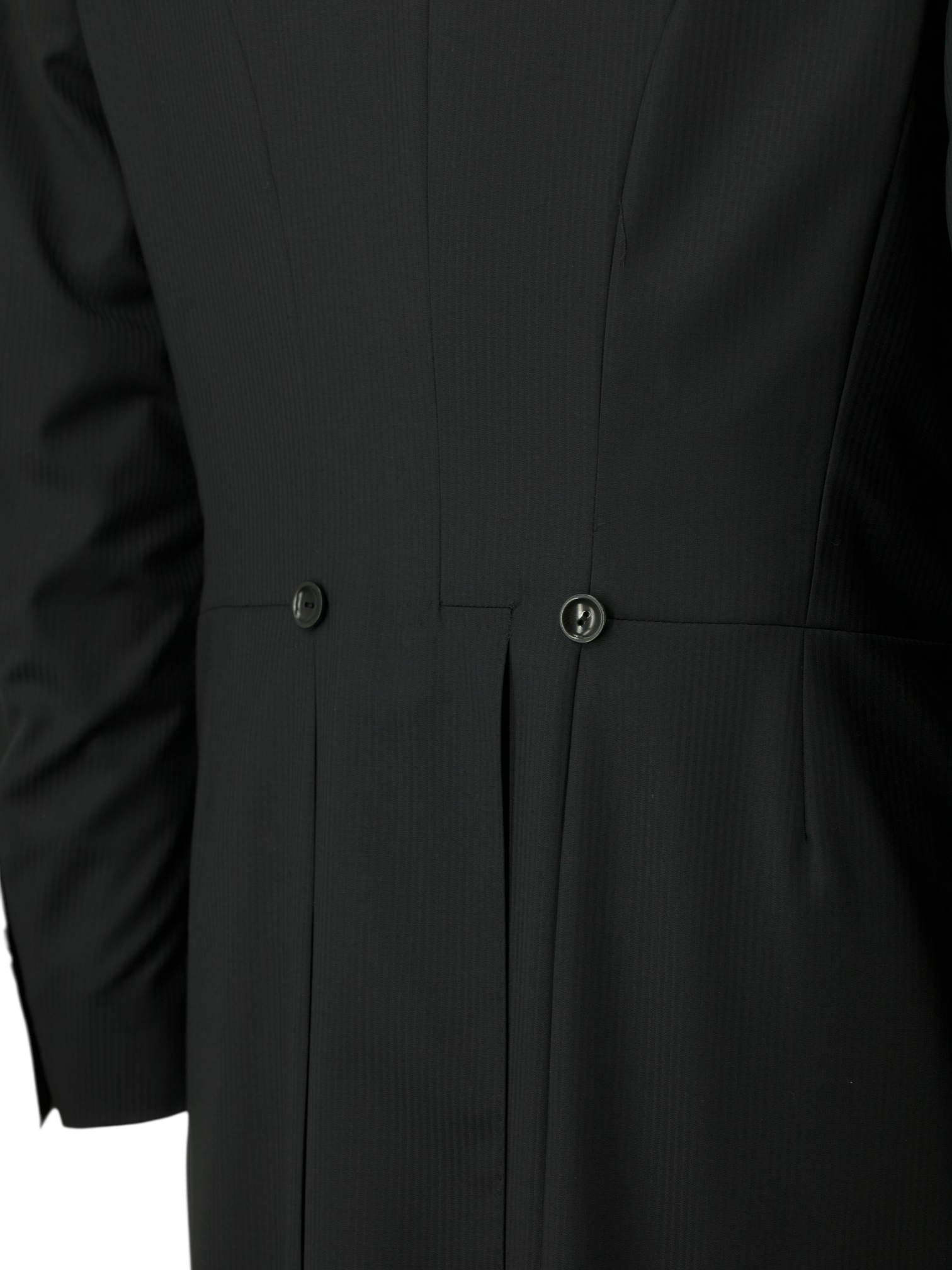 Canali Black Extrafine Wool Shadow Pinstripe Jacquet