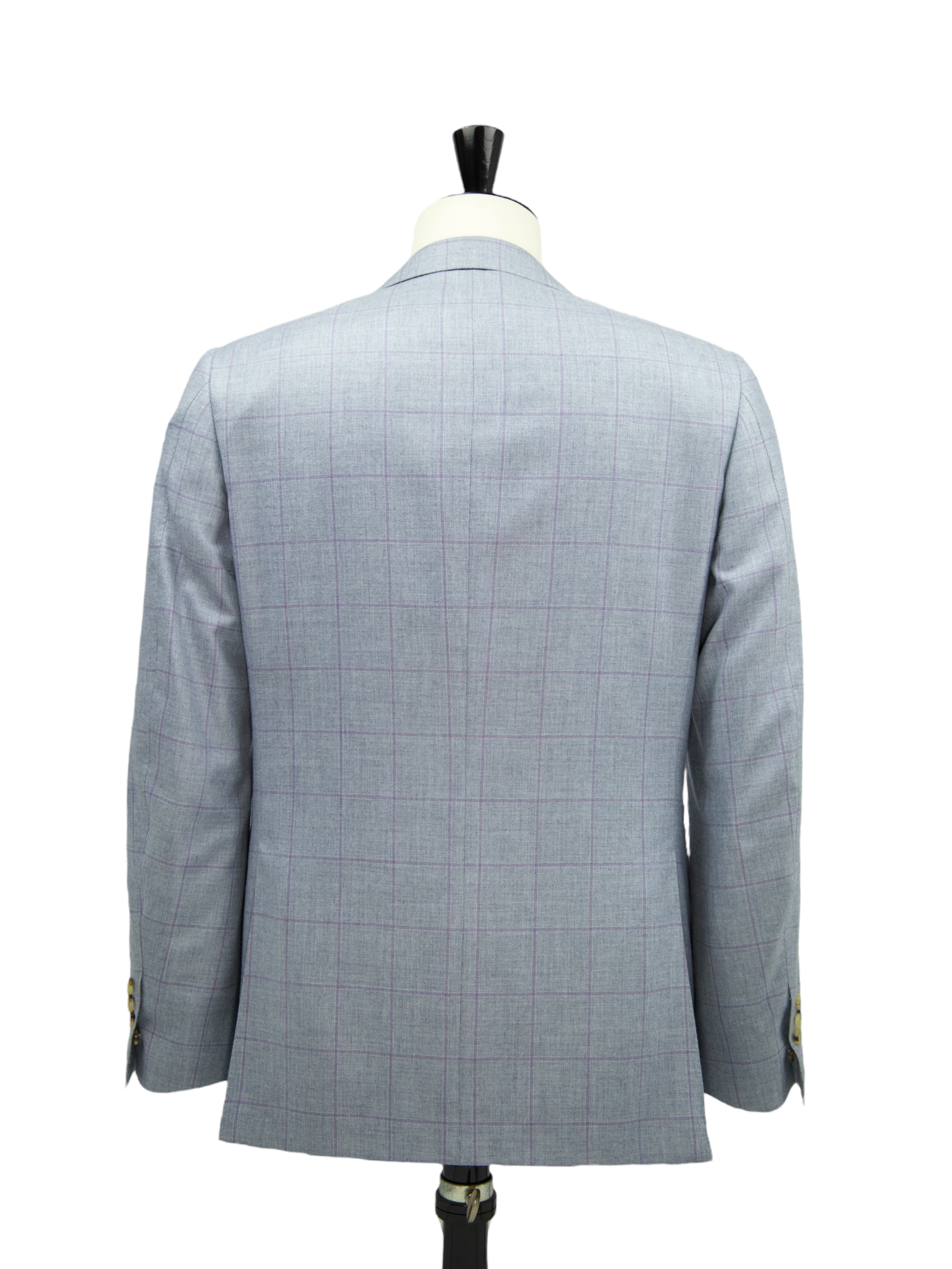 Canali Light Grey & Lavendel Cashmere & Silk Windowpane Jacket