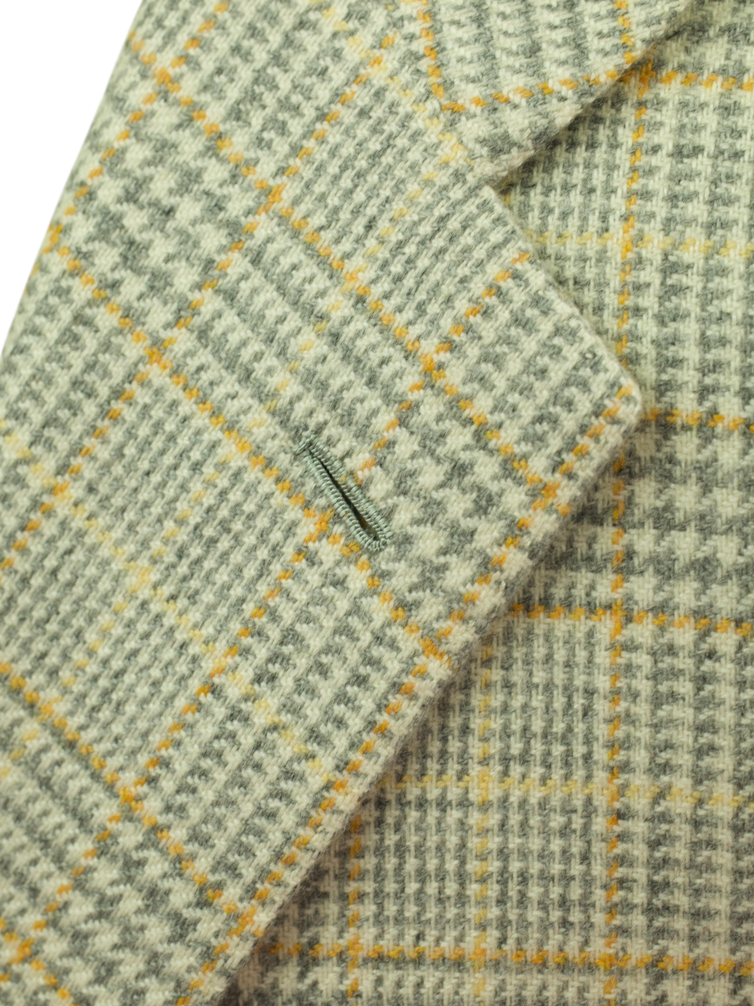 Kiton Grey & Orange Pure Cashmere Prince of Wales Jacket