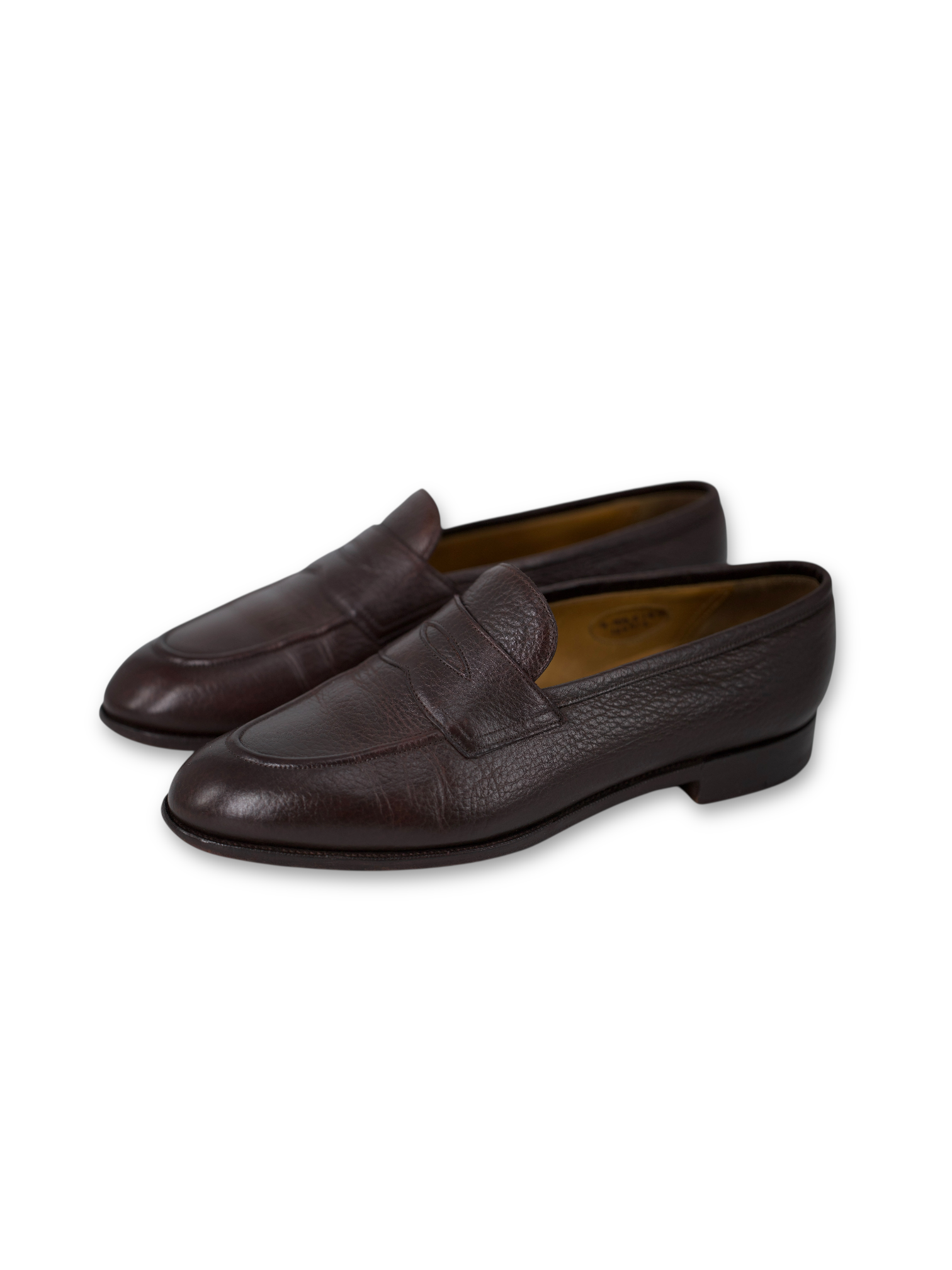 Edward Green Dark Brown London Grain Leather Piccadilly Penny Loafer