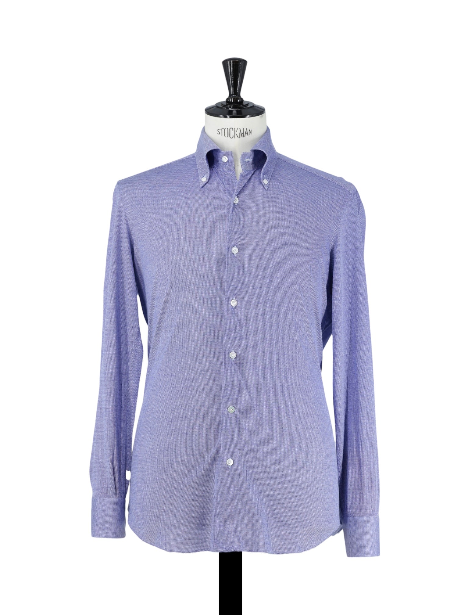 Fray Periwinkle Blue Cotton Piqué Button-Down Collar Shirt