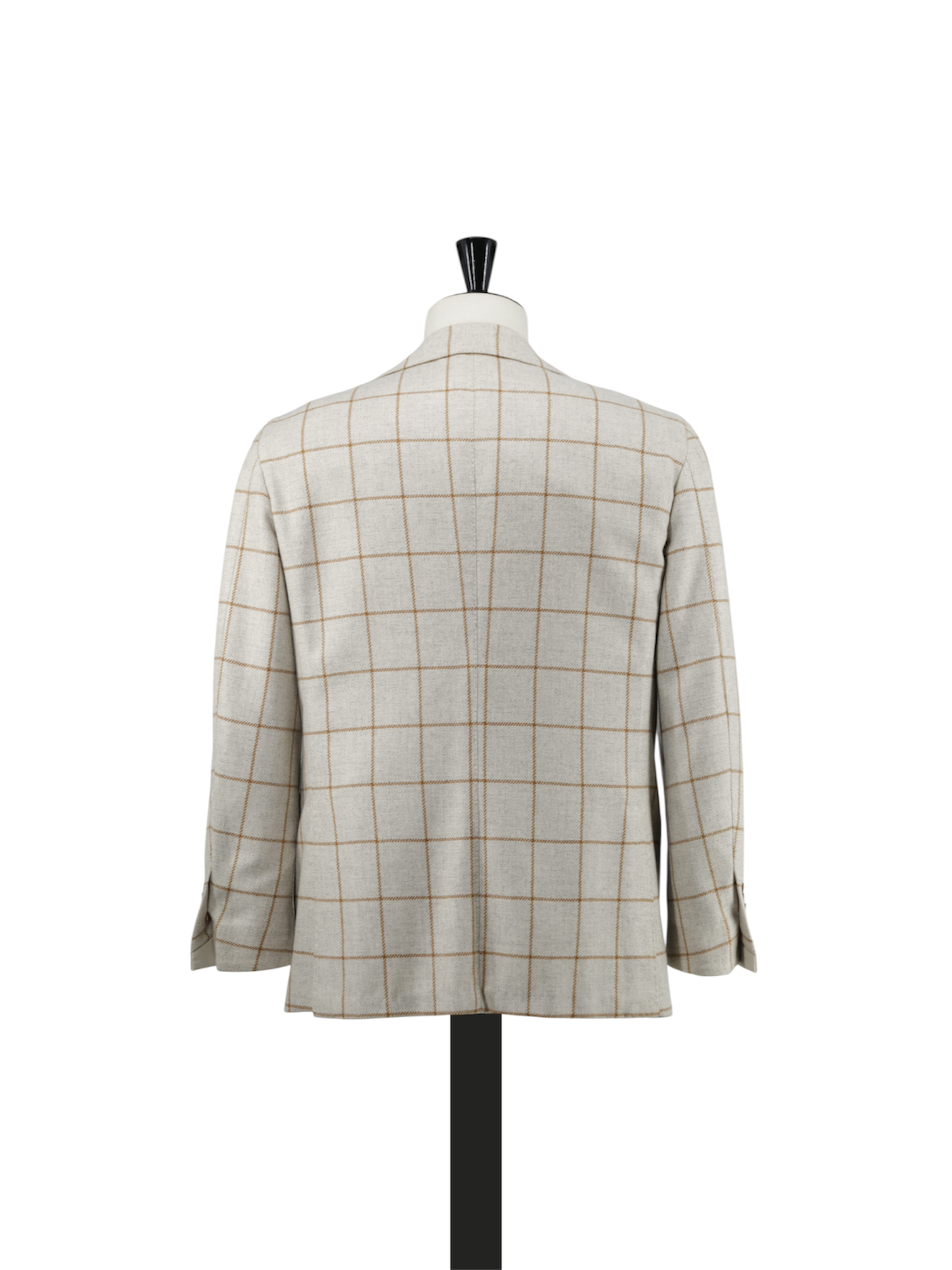 Orazio Luciano Oatmeal & Brown Pure Cashmere Windowpane Jacket