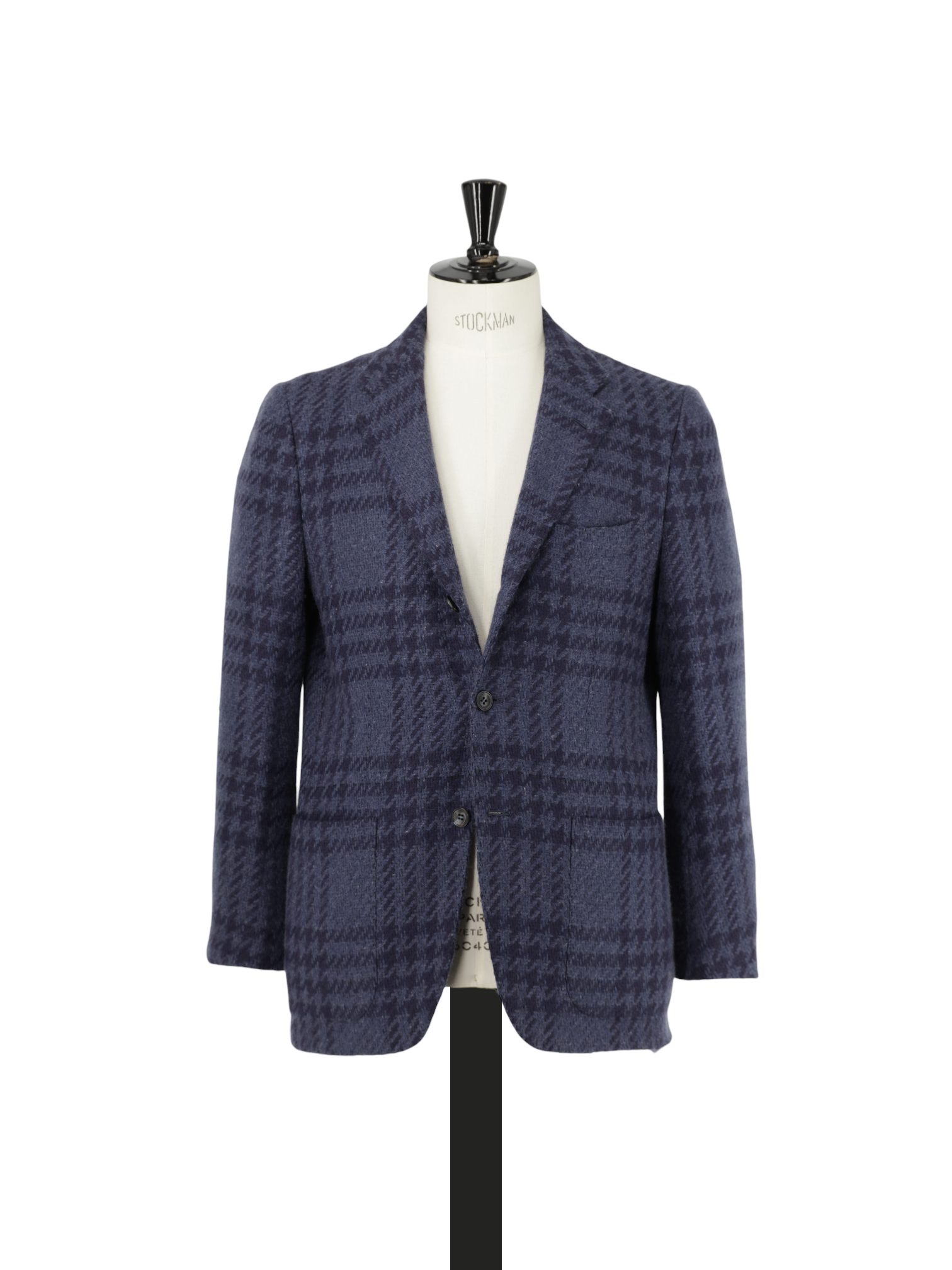 Kiton Blue Pure Plushy-Cashmere Prince de Galles Winter Jacket