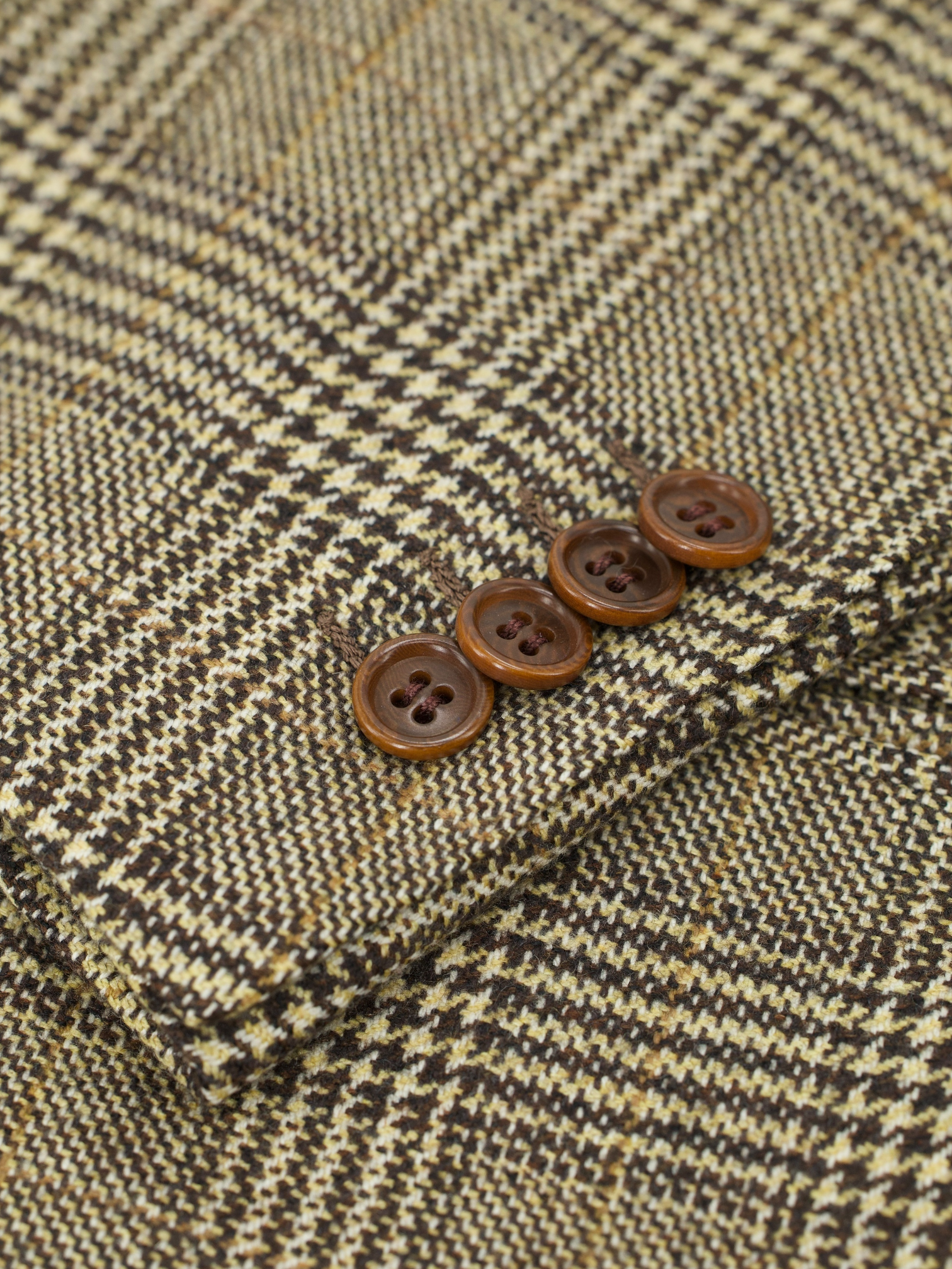 Kiton Brown Vintage Pure Cashmere Prince of Wales Jacket
