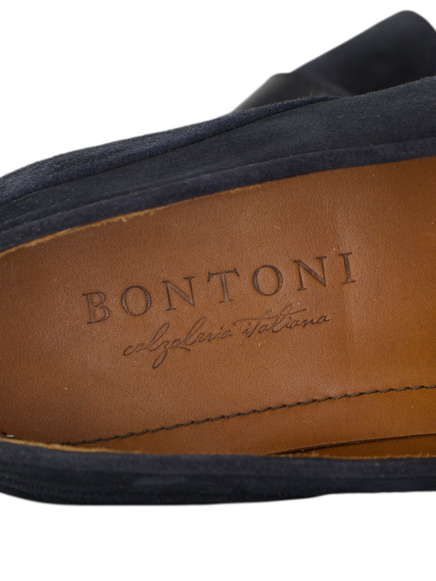 Bontoni Navy Suède Principe Rivolta Loafer