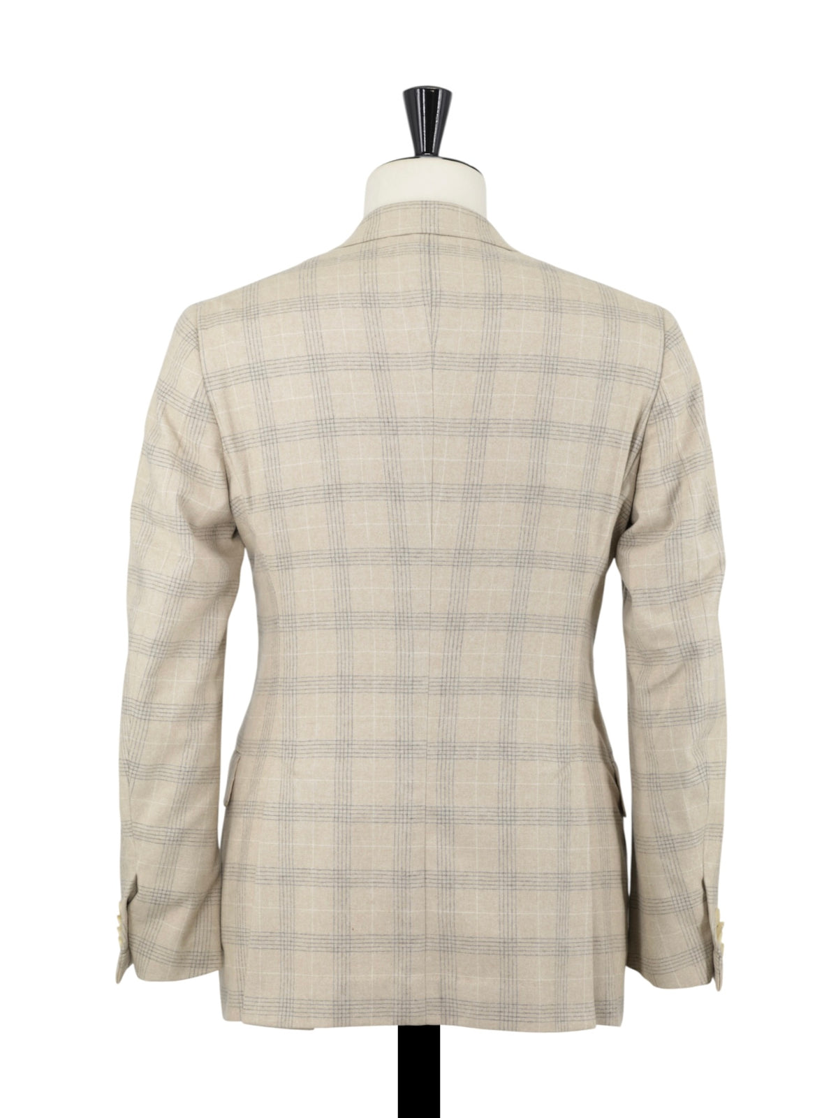Isaia Beige & Grey Pure Wool Checkered "Amalfi" Jacket