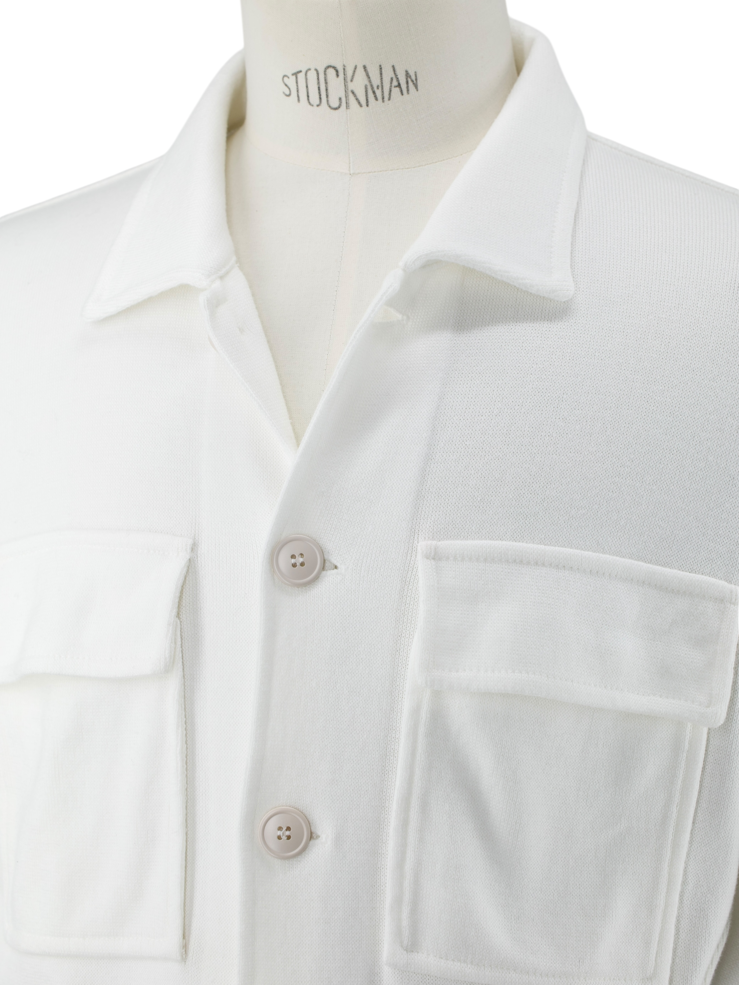 Lardini White Jersey-Knitted Cotton Overshirt
