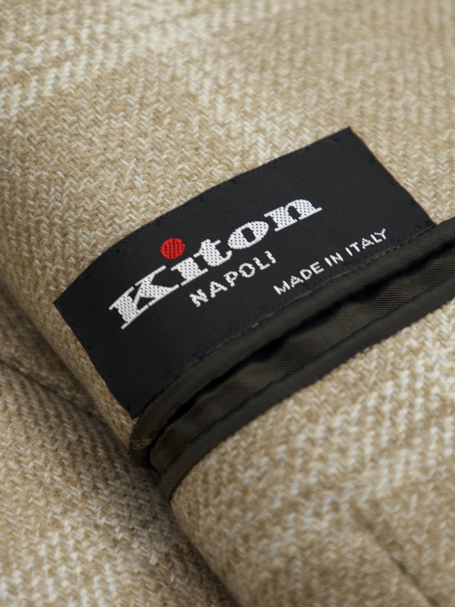 Kiton Beige Pure Cashmere Windowpane Jacket