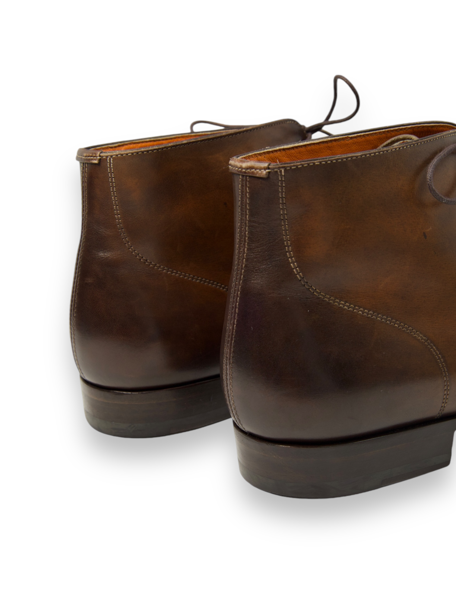 Santoni Brown Lace-Up Chukka Boot