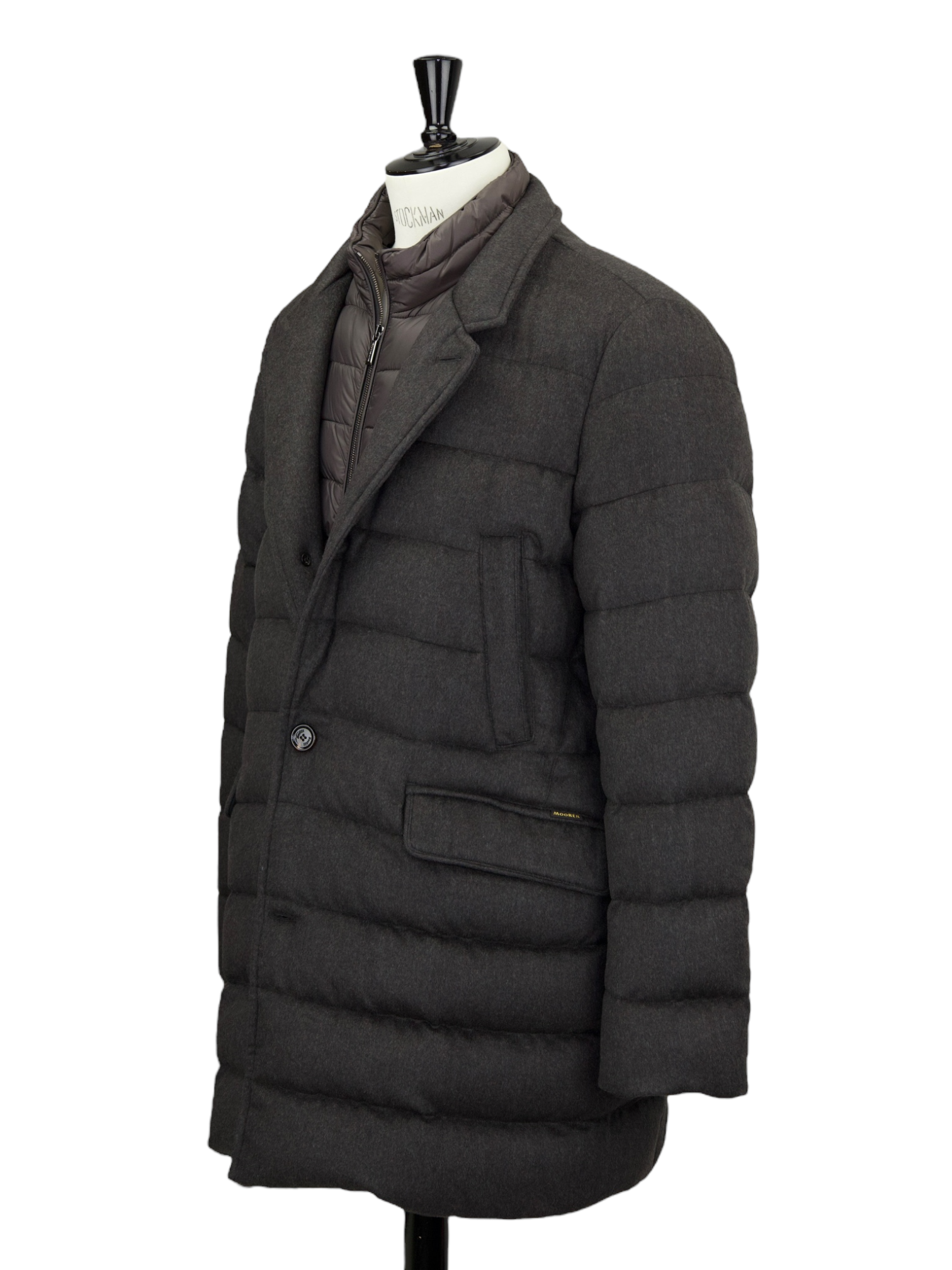 MooRER Dark Brown Wool & Cashmere Quilted "Costanzo" Parka