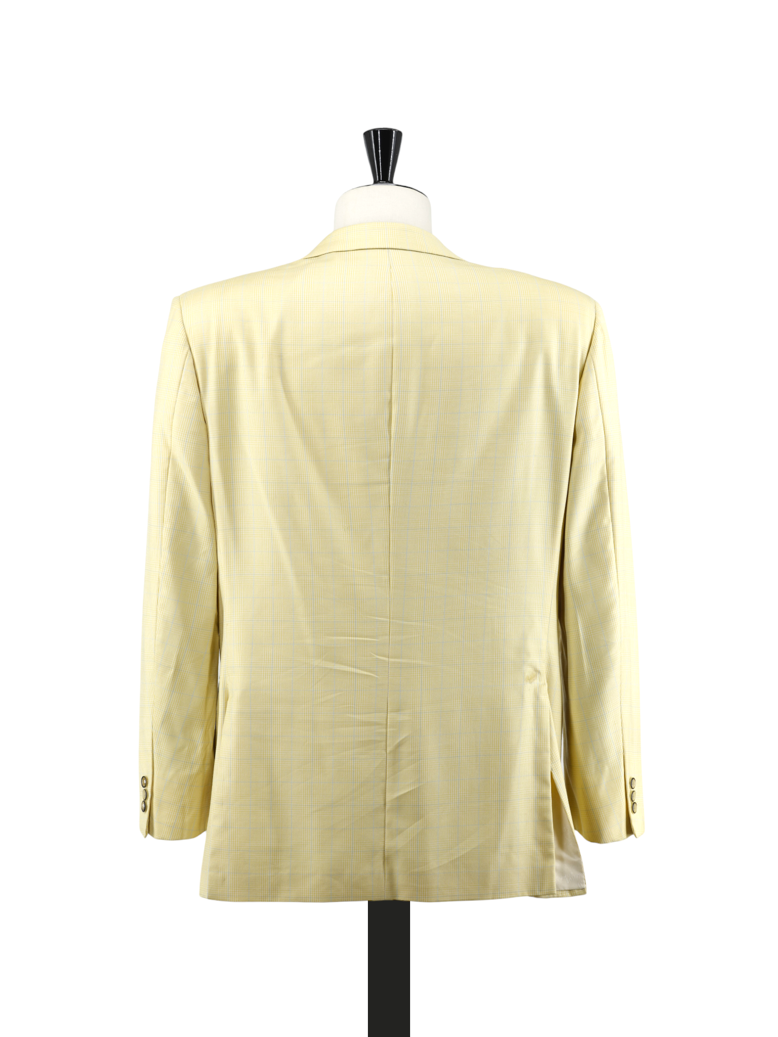 Brioni Butter Yellow & Light Blue Wool-Silk Blend Checkered Jacket